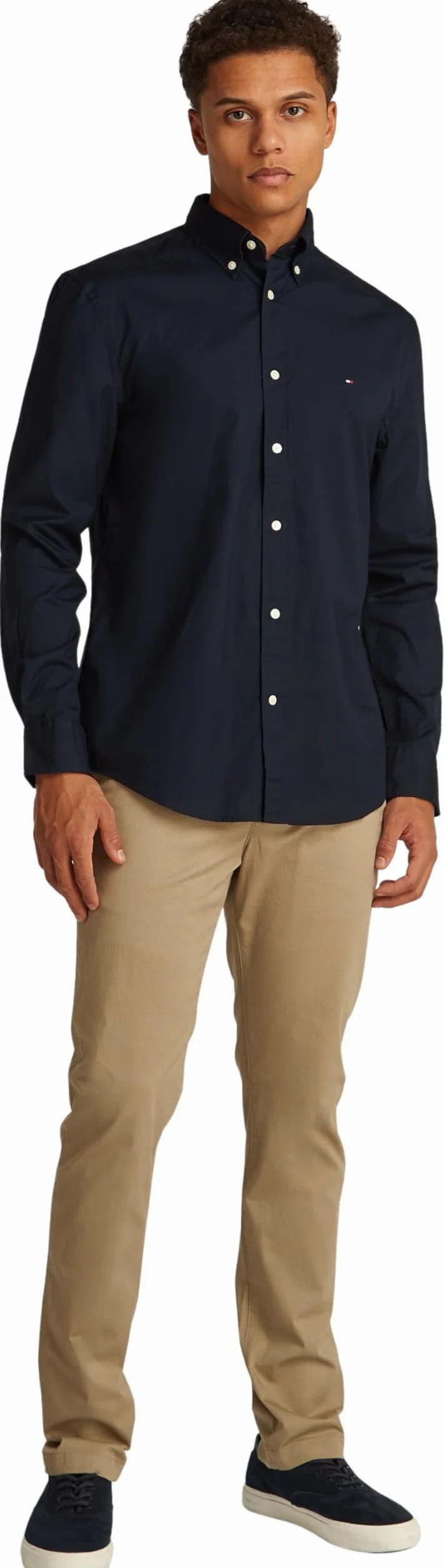 Tommy Hilfiger Męska koszula CORE Flex POPLIN Solid RF MW0MW39988 L/S, niebieska, L, Niebieski (pustynne niebo), L