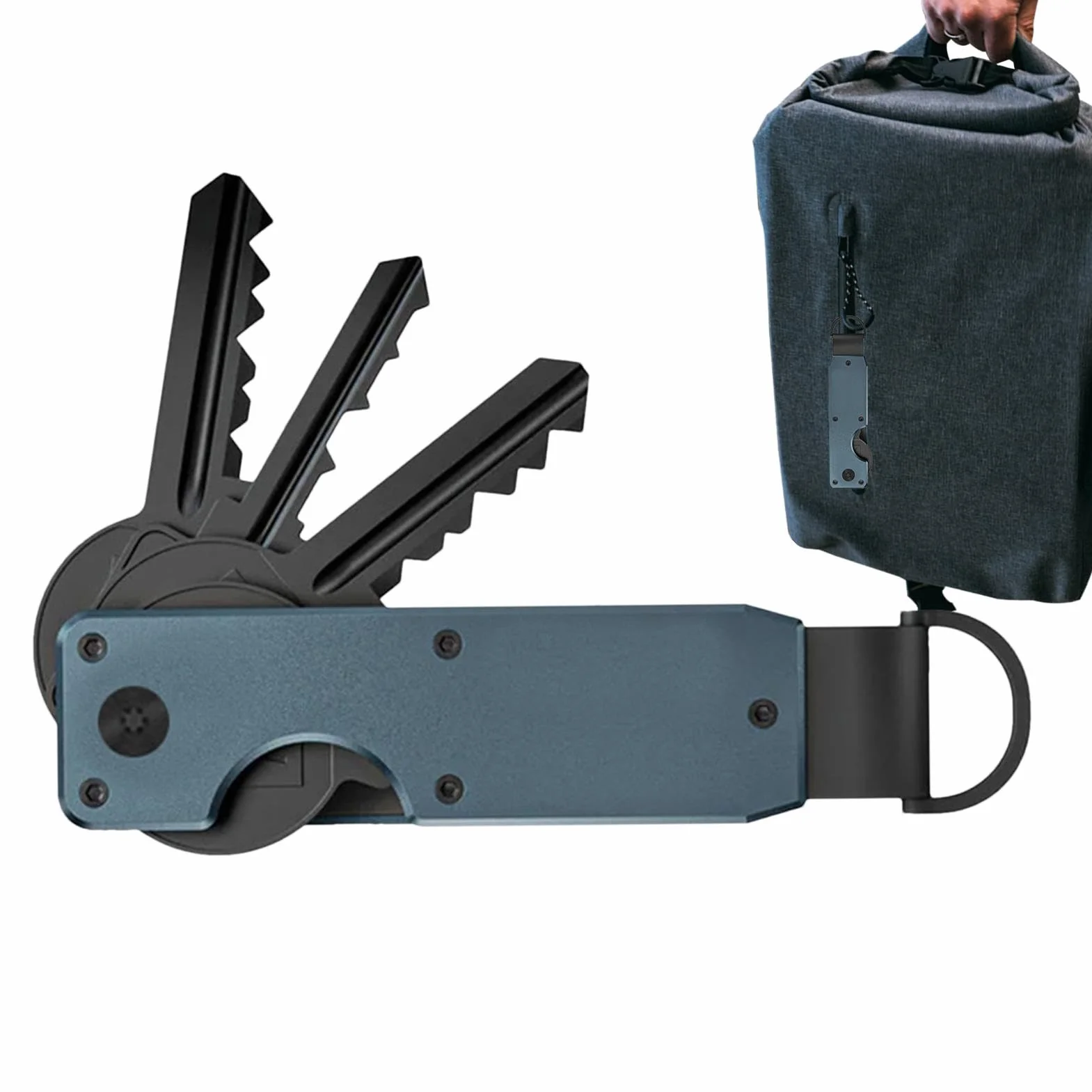Minimalistyczny organizer na klucze, organizer na klucze do kluczy, składany kieszonkowy uchwyt na klucze, metalowy organizer na klucze na 5 kluczy, organizer na klucze idealny do eleganckiego
