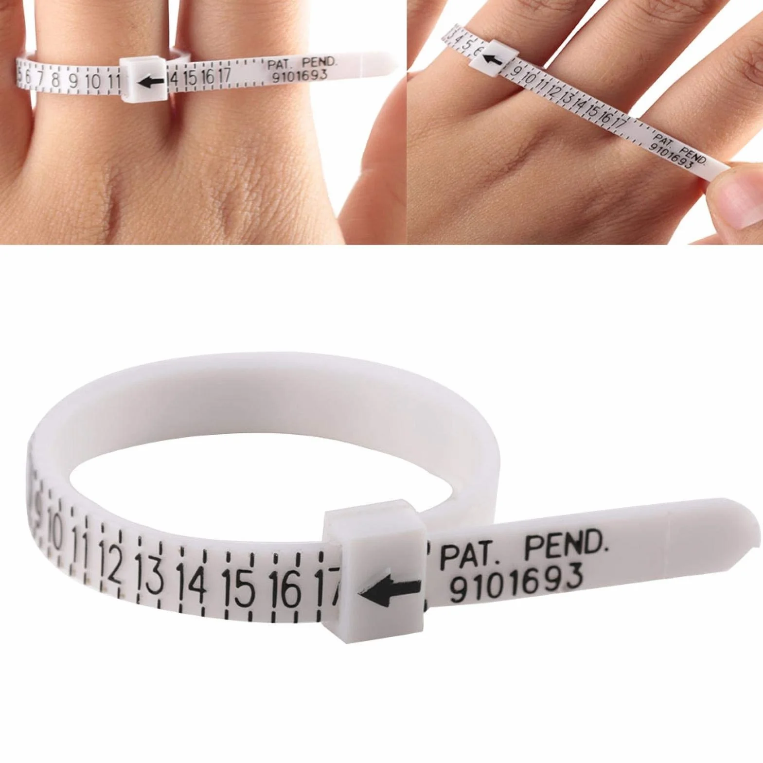US Ring Sizer Measure, miernik rozmiaru pierścionka amerykańskiego do mierników z miernikiem, pałeczką na palec, testerem obrączek, regulowany palec – miernik rozmiarów w Wielkiej Brytanii i USA