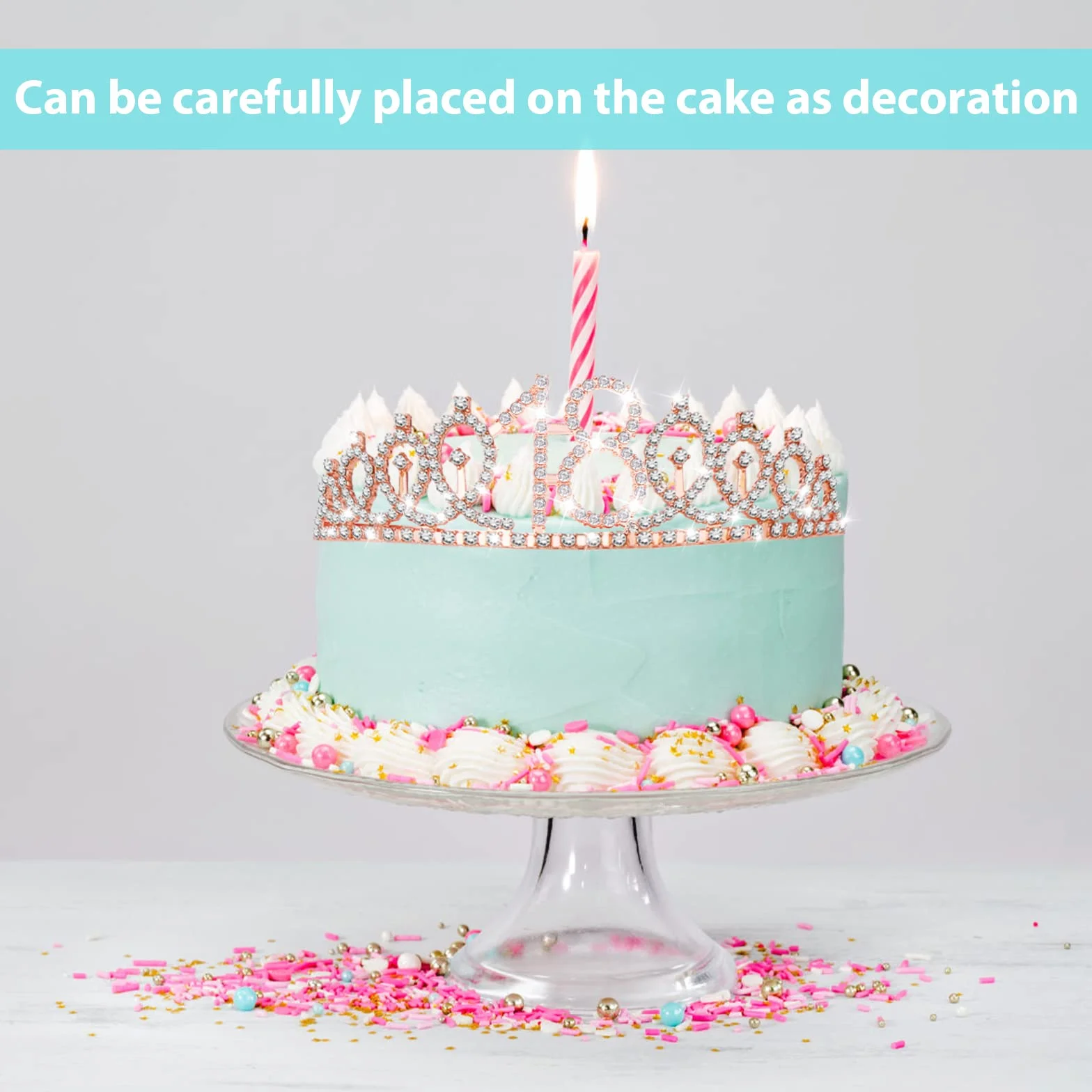 Abeillo 'It's My 18th Birthday' szarfa i tiara zestaw dla dziewcząt - korona w kolorze różowego złota i bajeczna dekoracyjna satynowa szarfa - artykuły imprezowe i prezenty