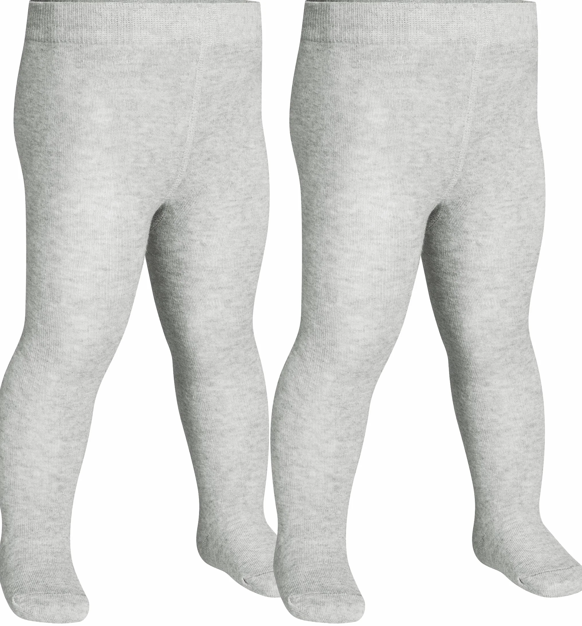Playshoes Unisex Rajstopy dziecięce gładkie podwójne opakowanie 499101, 37 - szary/melanż, 98-104, Szary/Melanż, podwójne opakowanie, 98-104
