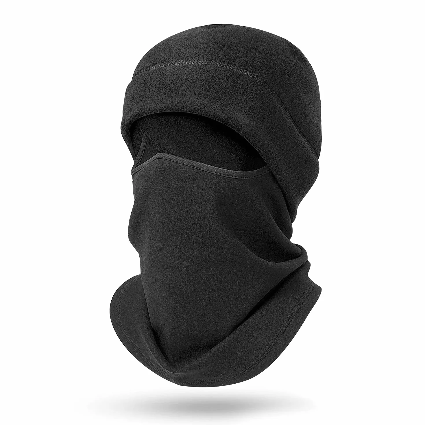 Balaclava kominiarka na twarz, miękka, ciepła kominiarka, polarowa, kominiarka, dla kobiet i mężczyzn (czarna)