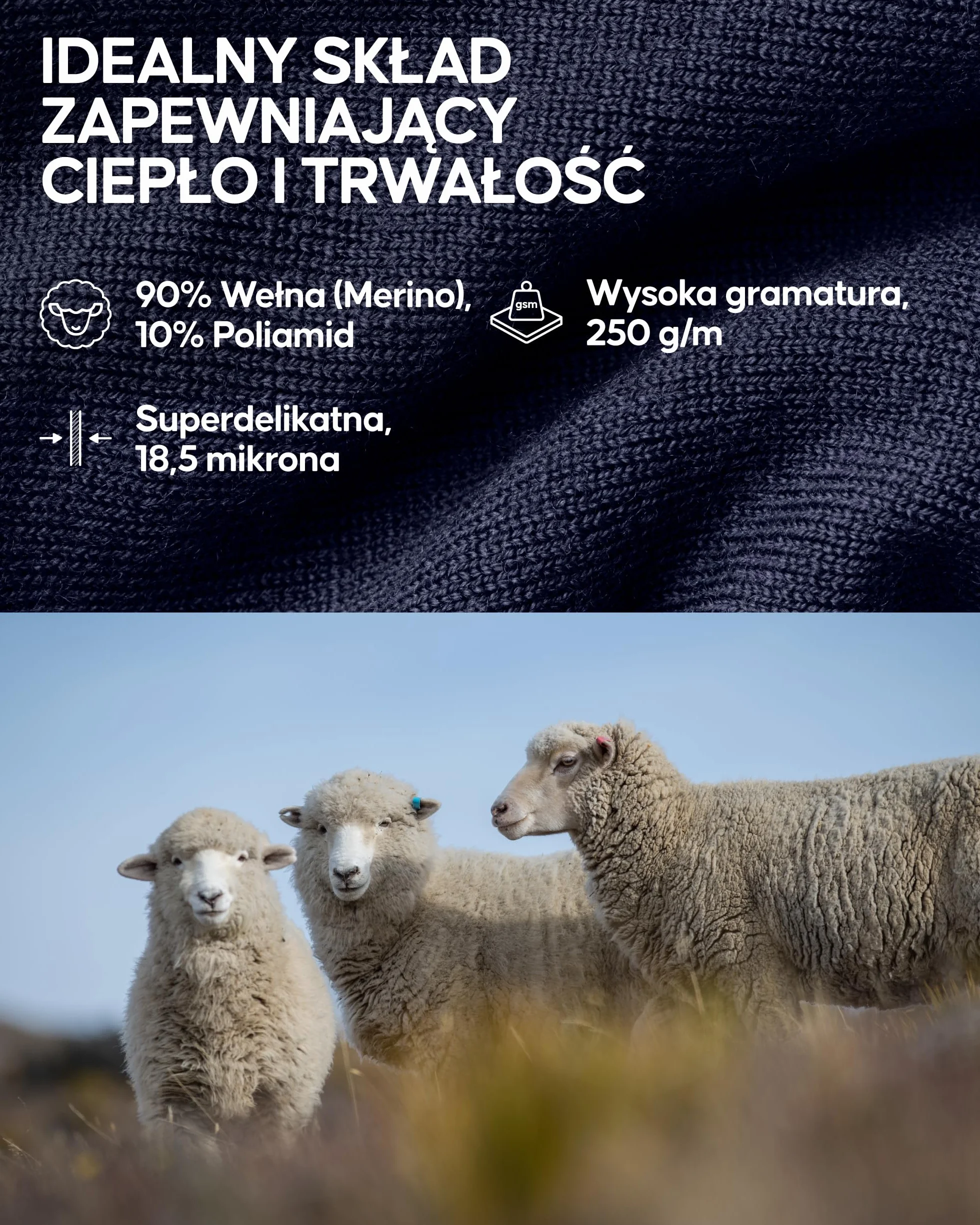 DANISH ENDURANCE Damska Koszulka Termoaktywna z Wełny Merino na Ekstremalne Zimno, Bluzka z Długim Rękawem Ciemny Granatowy XL