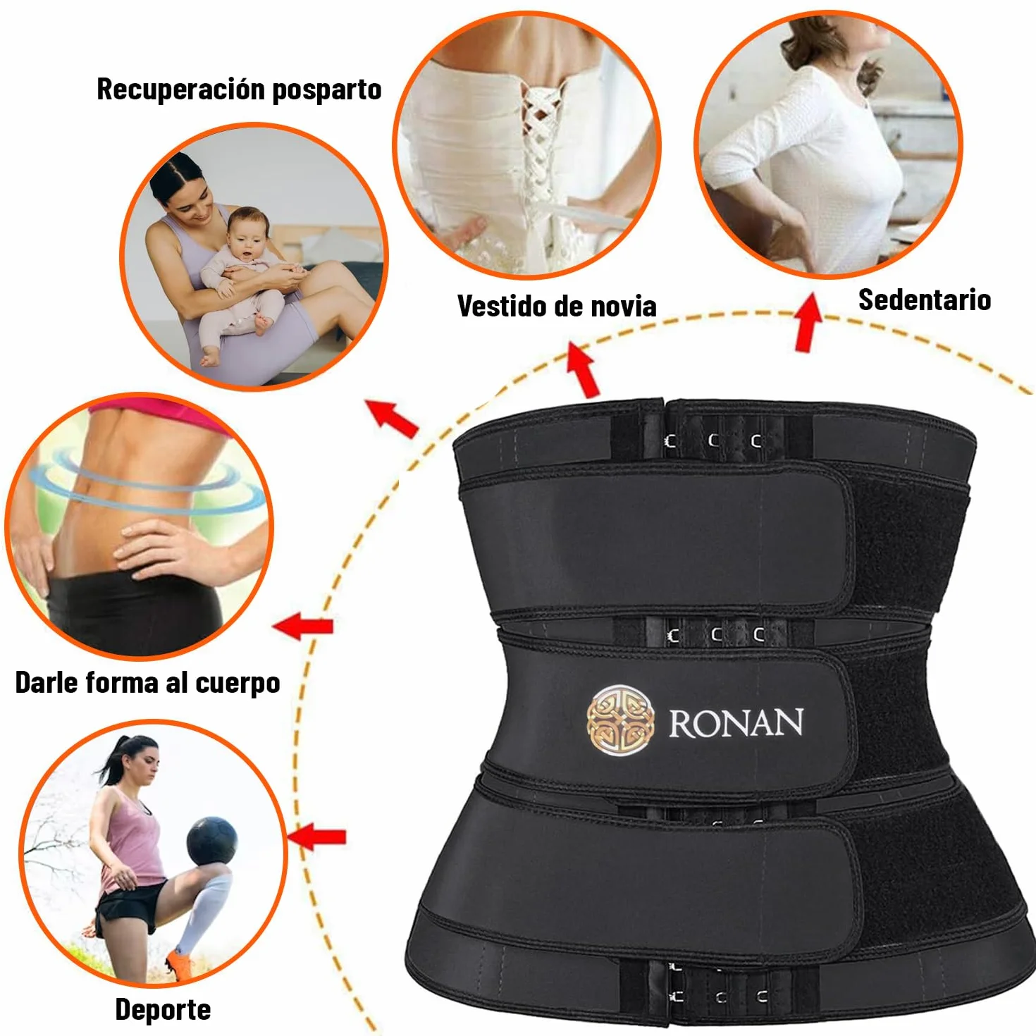 RONAN. - Bielizna modelująca brzuch i talię - Pas biodrowy dla mężczyzn - Pas lędźwiowy damski - Bielizna modelująca brzuch - Bielizna modelująca dla mężczyzn - Bielizna modelująca dla mężczyzn -
