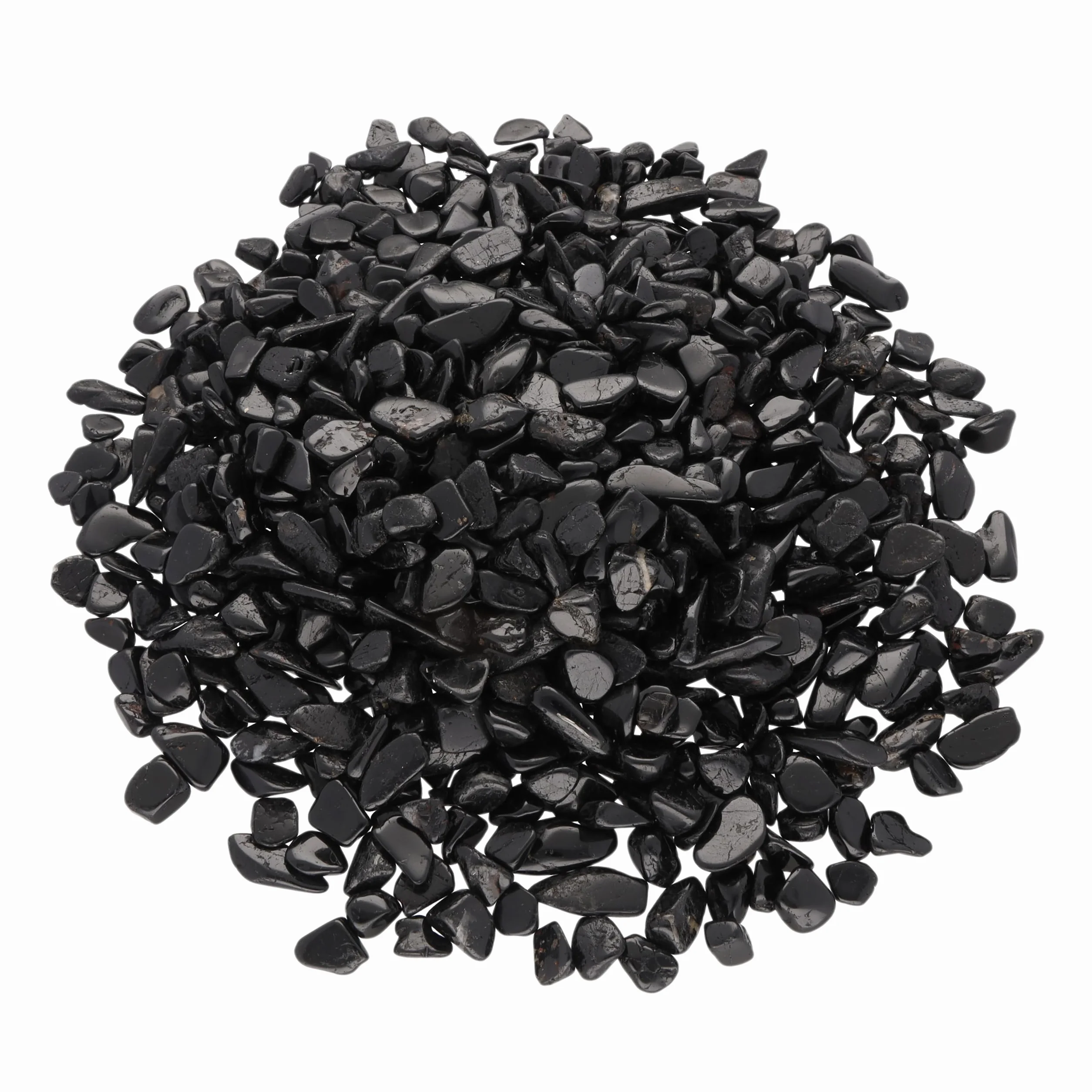 Czarny turmalin/Schörl mini kamienie bębnowe | 100 g chipsów z kamieni szlachetnych | średnica 3-8 mm | jakość premium Lebensquelle Plus