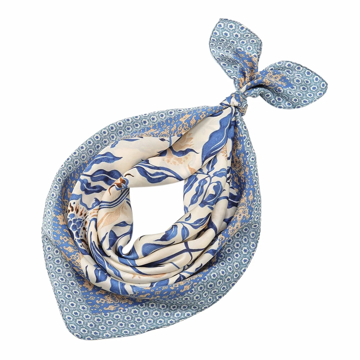 szalik do włosów, jedwabny szal damski, bandana, prezent dla matki, żony, gładki kwadratowy jedwabny szalik