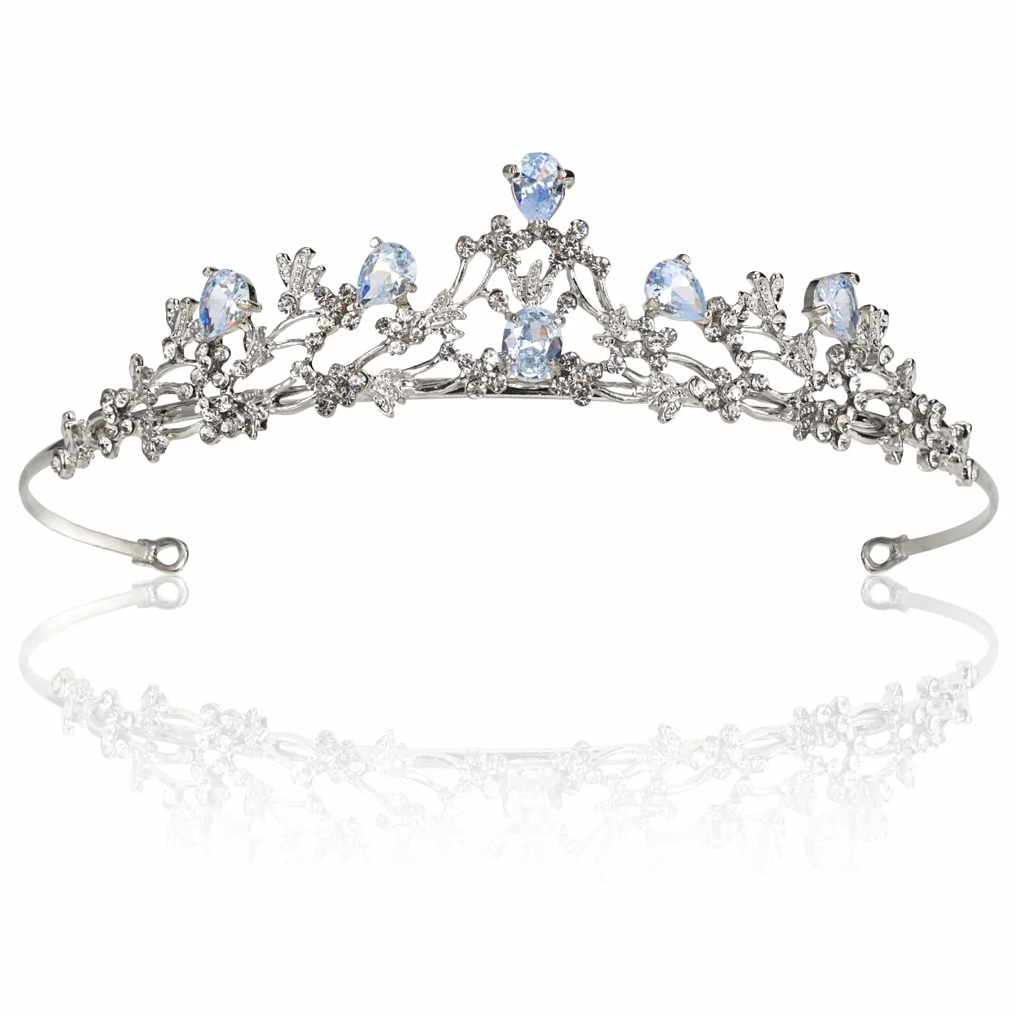 Ślubna tiara ślubna tiara, kryształowa korona tiara dziewczęca damska tiara, tiara ślubna królowa korona, kryształy księżniczka korona srebrna na urodziny, ślub, konkurs, bal maturalny