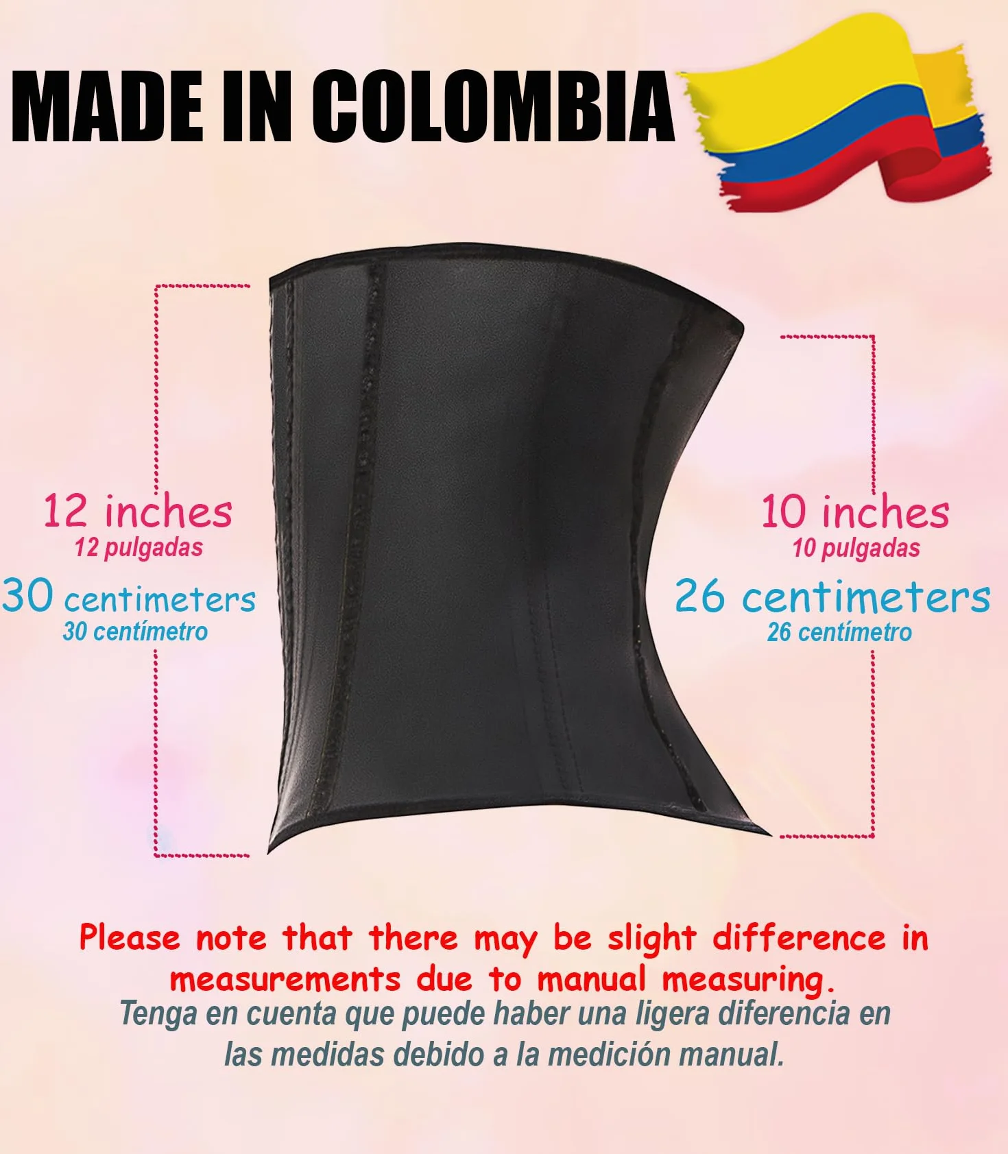 LADYSLIM ALL NEW Waist Trainer Cincher for Women Faja Colombiana Latex Body Shaper Reductora Cinturilla Modeladora Para Mujer Black XS