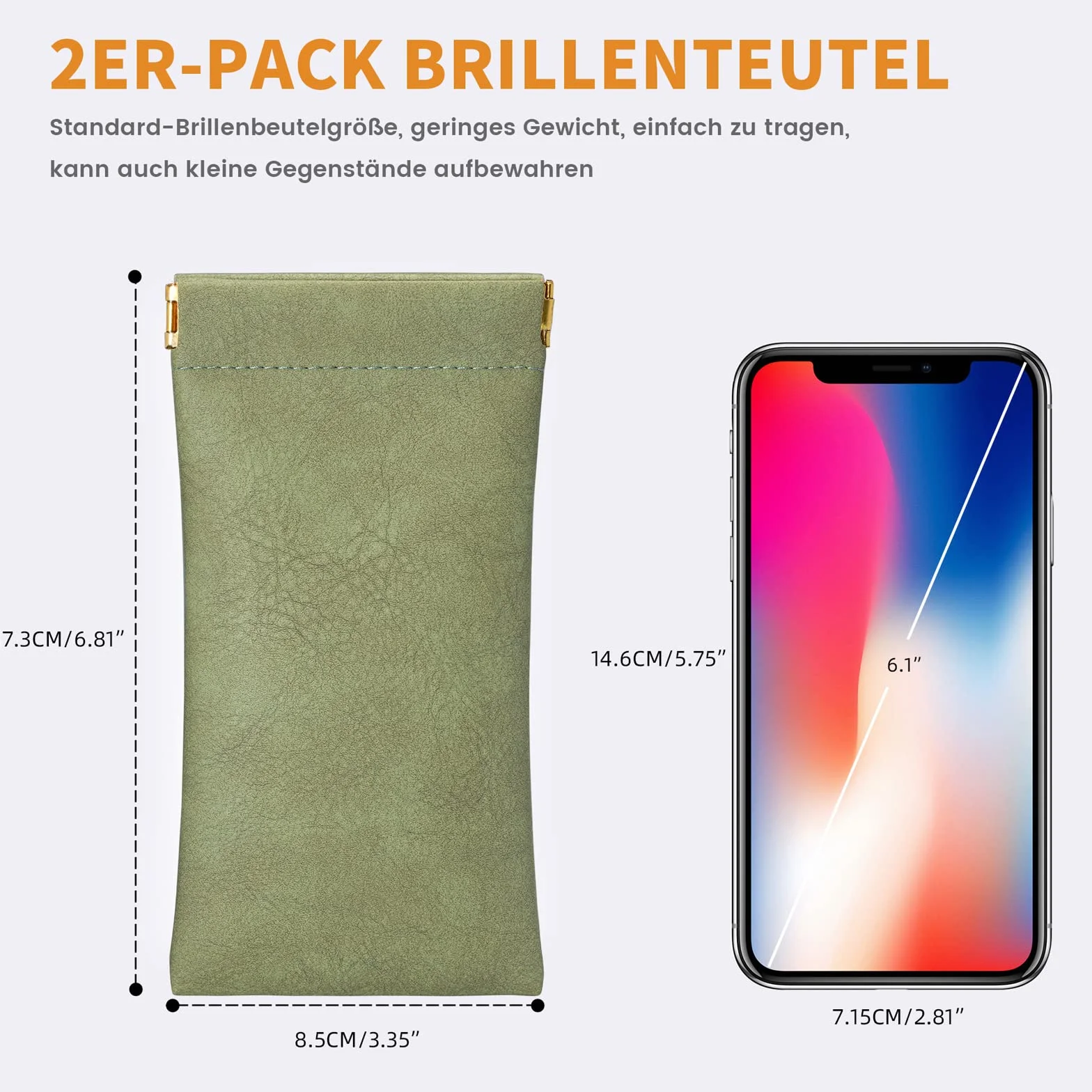 MOLSHINE 2Pcs Przenośny skórzany futerał na okulary przeciwsłoneczne,Miękki futerał na okulary do czytania,Małe okulary przeciwsłoneczne (Zielony i żółty)
