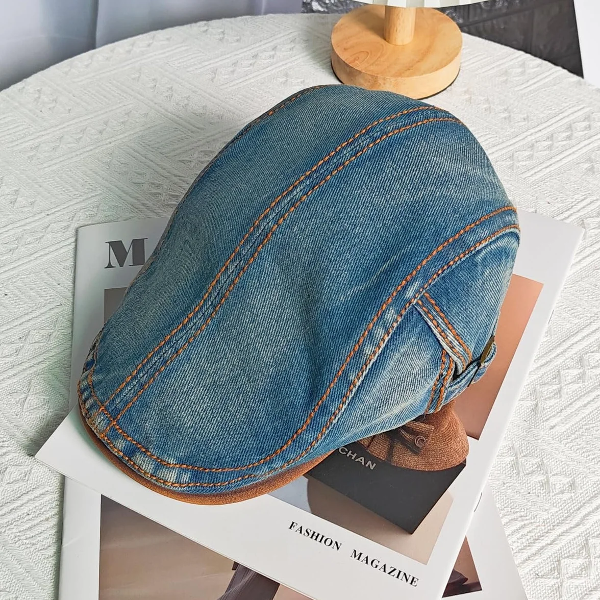 Unisex Denim Flatcap męska czapka z daszkiem czapka beret czapka z daszkiem damska czapka beret regulowana czapka rekreacyjna czapka beret czapka beret