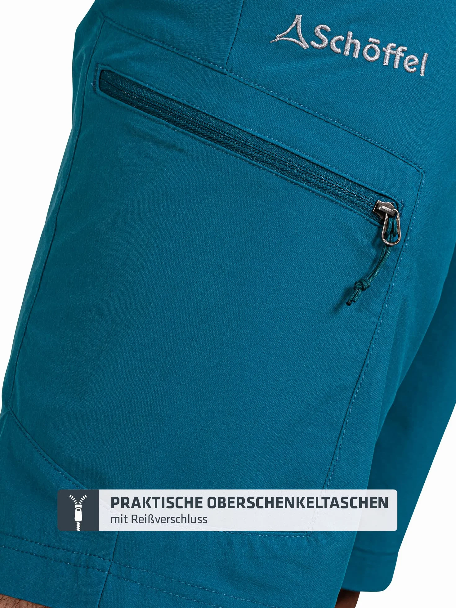 Schöffel Shorts Folkstone - Wszechstronne krótkie spodnie trekkingowe z regulowanym ściągaczem, spodnie outdoorowe z praktycznymi kieszeniami Mężczyźni