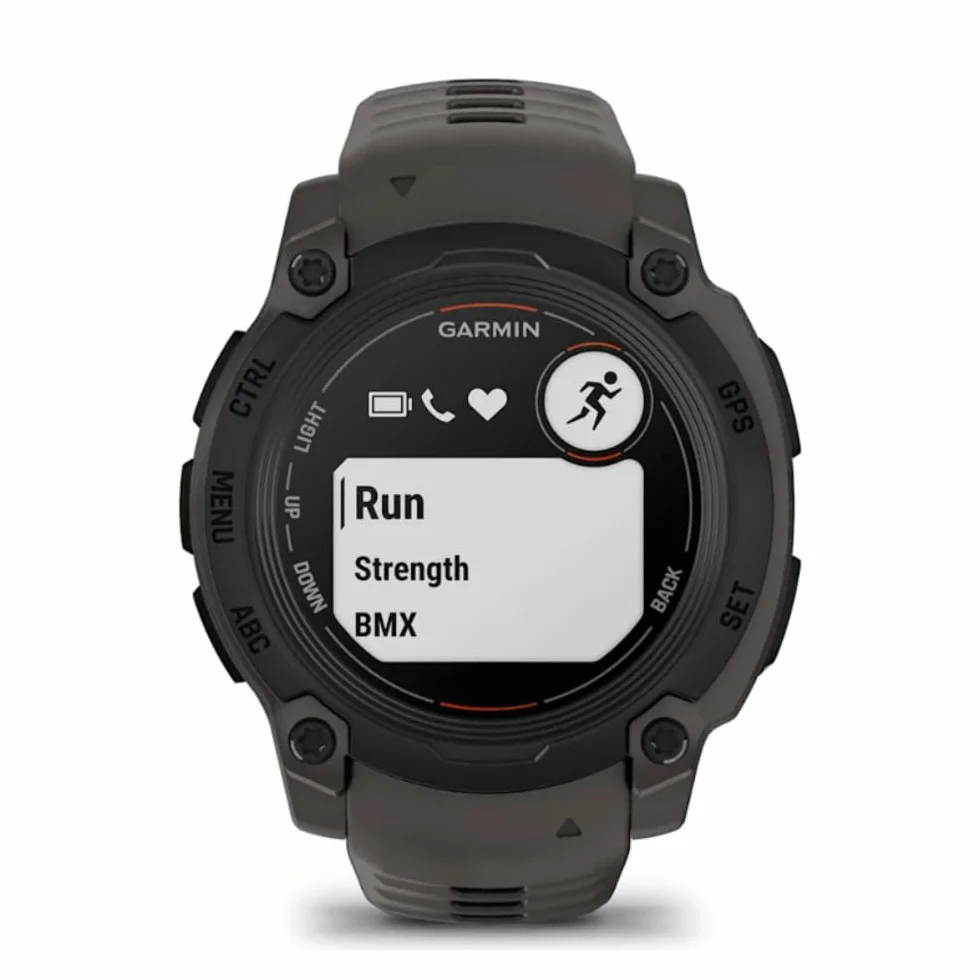 Garmin Instinct E [Renewed], 40 mm wytrzymały smartwatch GPS z istotnymi inteligentnymi funkcjami, wbudowane aplikacje sportowe, super wytrzymałe funkcje konstrukcyjne, czarna luneta z paskiem
