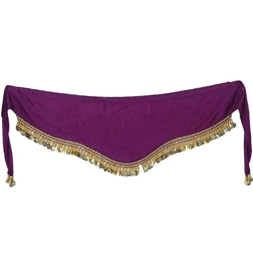 Chusta na Biodra do Tańca Brzucha, Oddychająca Chusta na talię do Tańca Brzucha Spódnica Typu Wrap Pas Biodrowy Bellydance ze sztuczną monetą