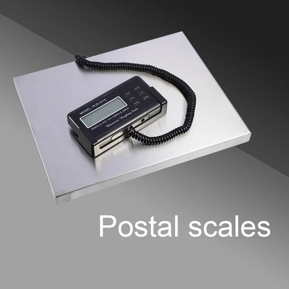 Heavy Duty Digital Scale, Heavy Duty 660 lb x 0,1 lb cyfrowa waga pocztowa podstawa ABS ukryty uchwyt regulowana konwersja jednostki 300 kg 30 × 38 × 4 cm