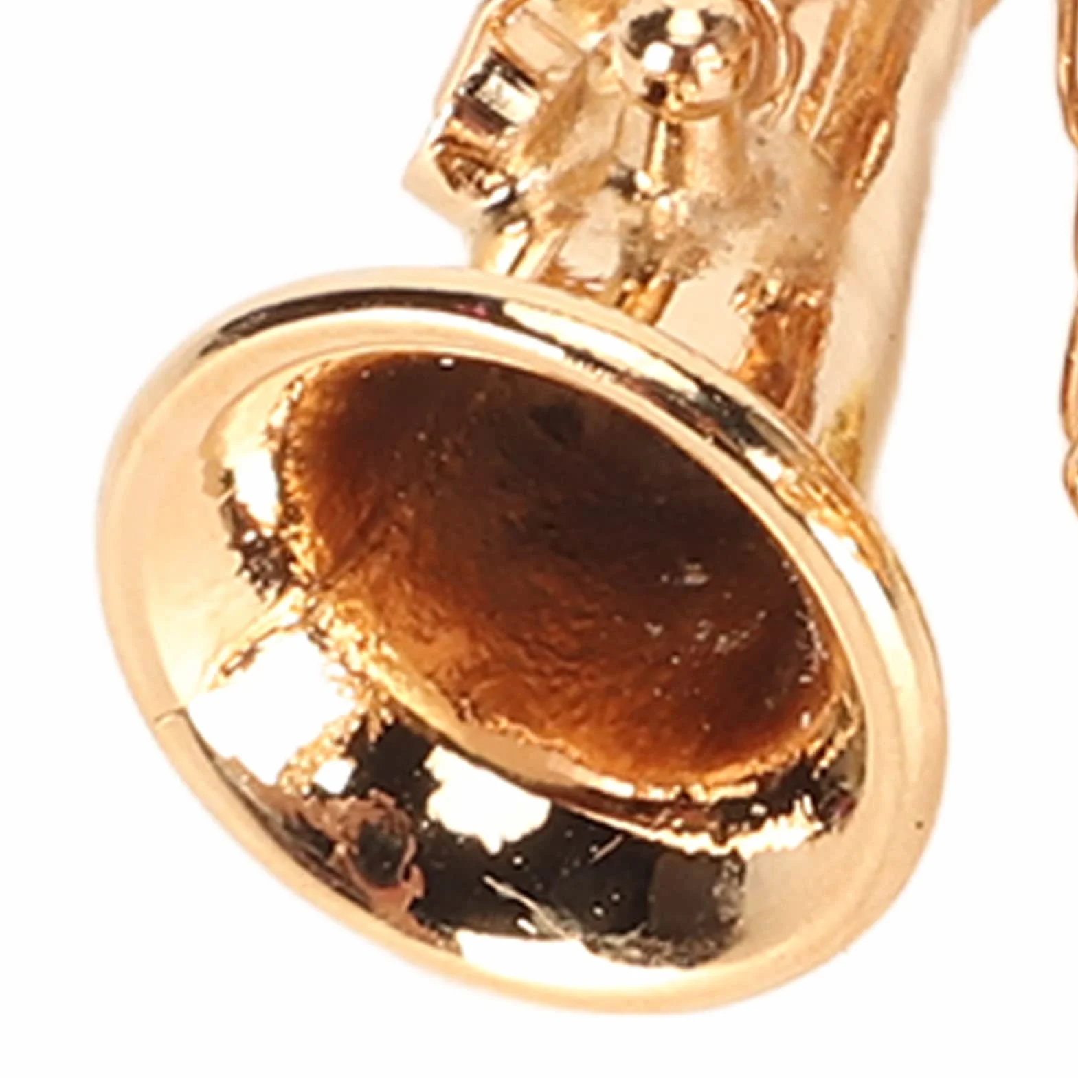 Focket Broszka na instrumencie muzycznym, 4 cm miniaturowa modna broszka na saksofon, przenośna mosiężna przypinka do klapy z czerwonym aksamitem podszyta na muzyczny,