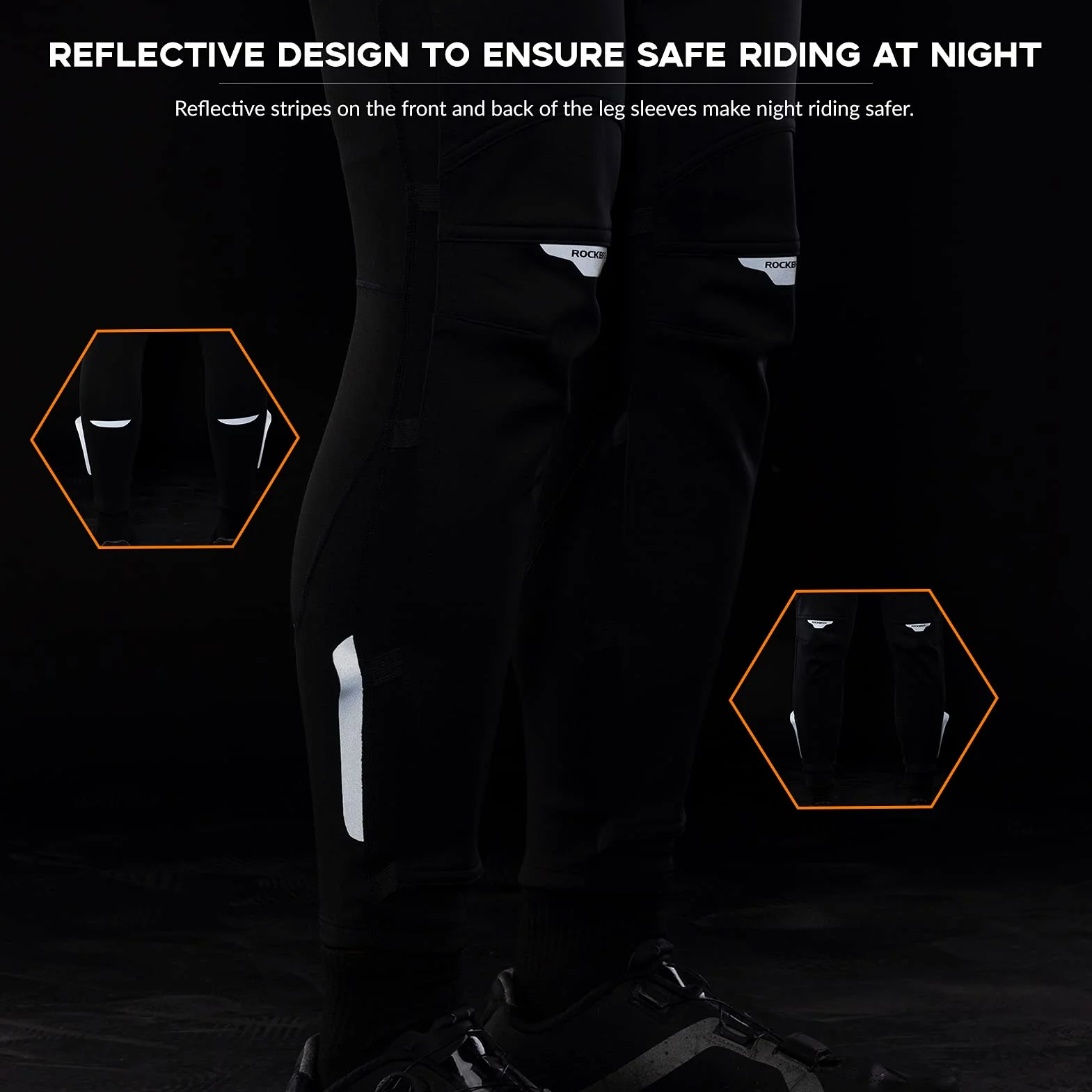 ROCKBROS Unisex Ocieplacze na Nogi, Ocieplacze na Nogi Dla Kobiet i Mężczyzn, Antypoślizgowa Ochrona Kolan, Kolarskie Ocieplacze Na Kolana, Para 1, Wiatroszczelne, Ciepłe S-4XL