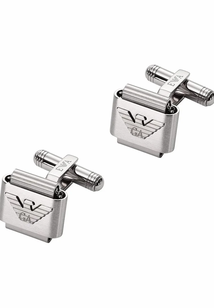 Emporio Armani męskie spinki do mankietów ze stali nierdzewnej