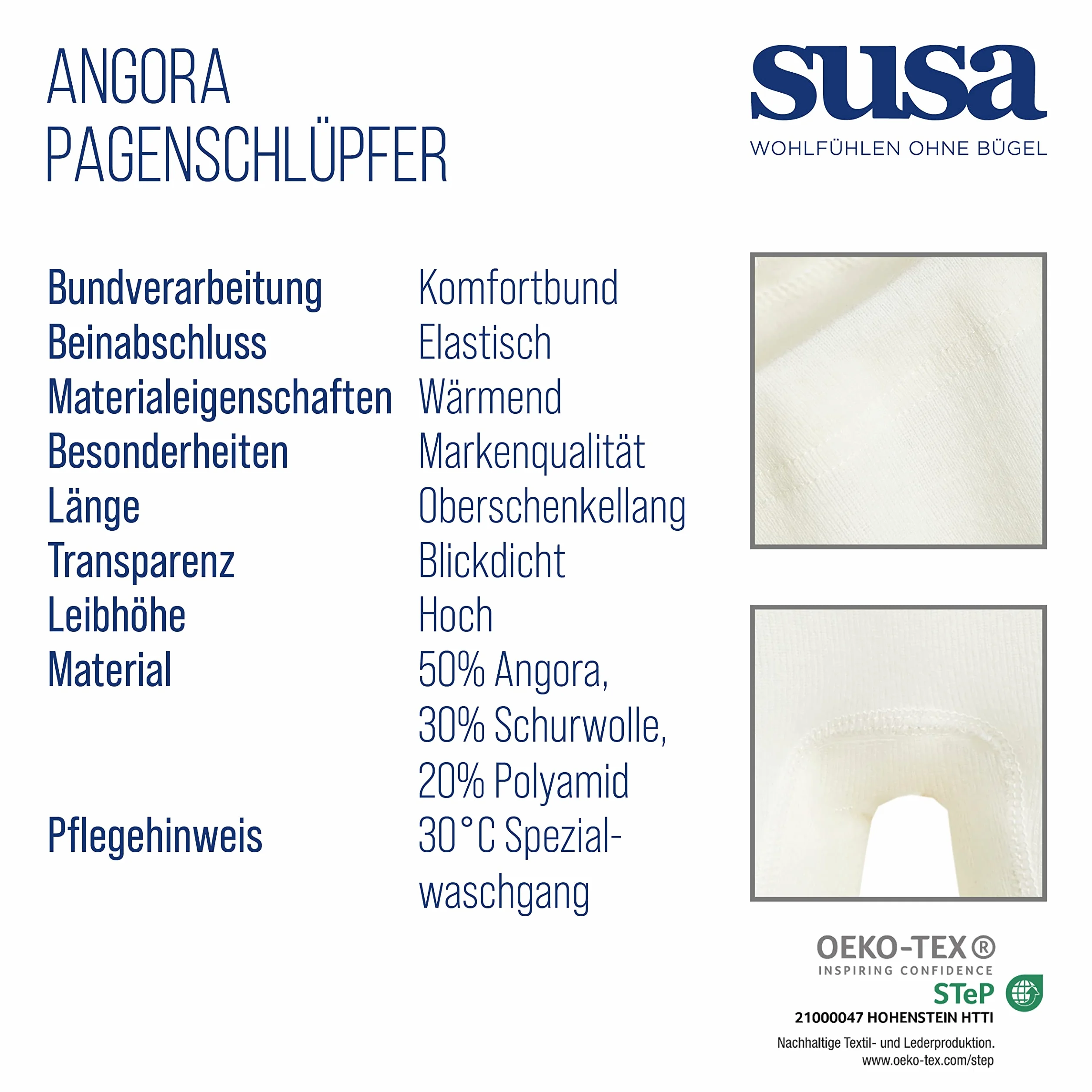 Susa Bielizna funkcyjna Kobiety Angora Normalbeinschlüpfer S8050890