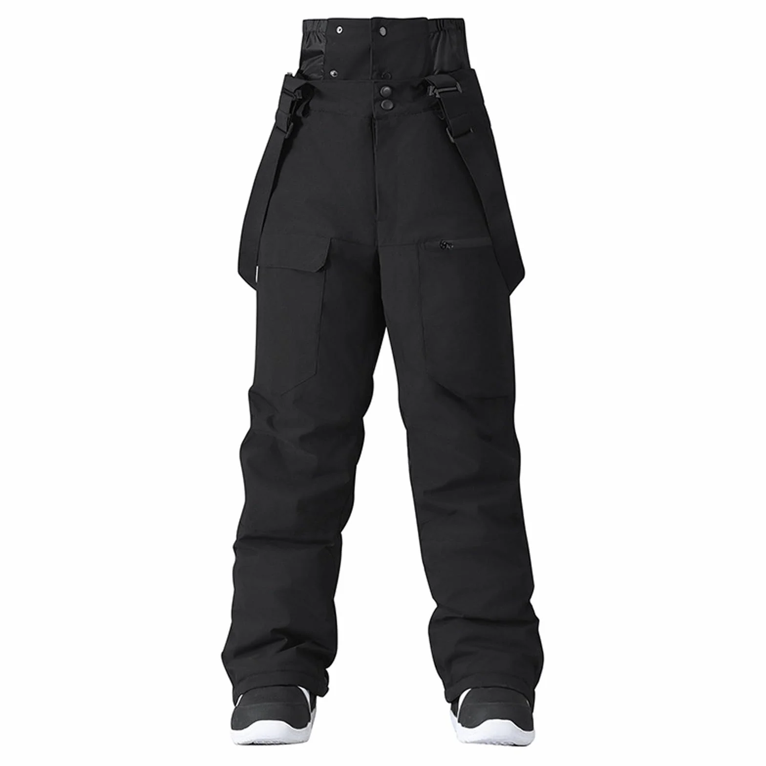 ALSOGO Damskie spodnie narciarskie, wodoszczelne, izolowane, zimowe, snowboardowe, regulowane szelki, spodnie śniegowe, wiatroszczelne, ciepłe spodnie outdoorowe