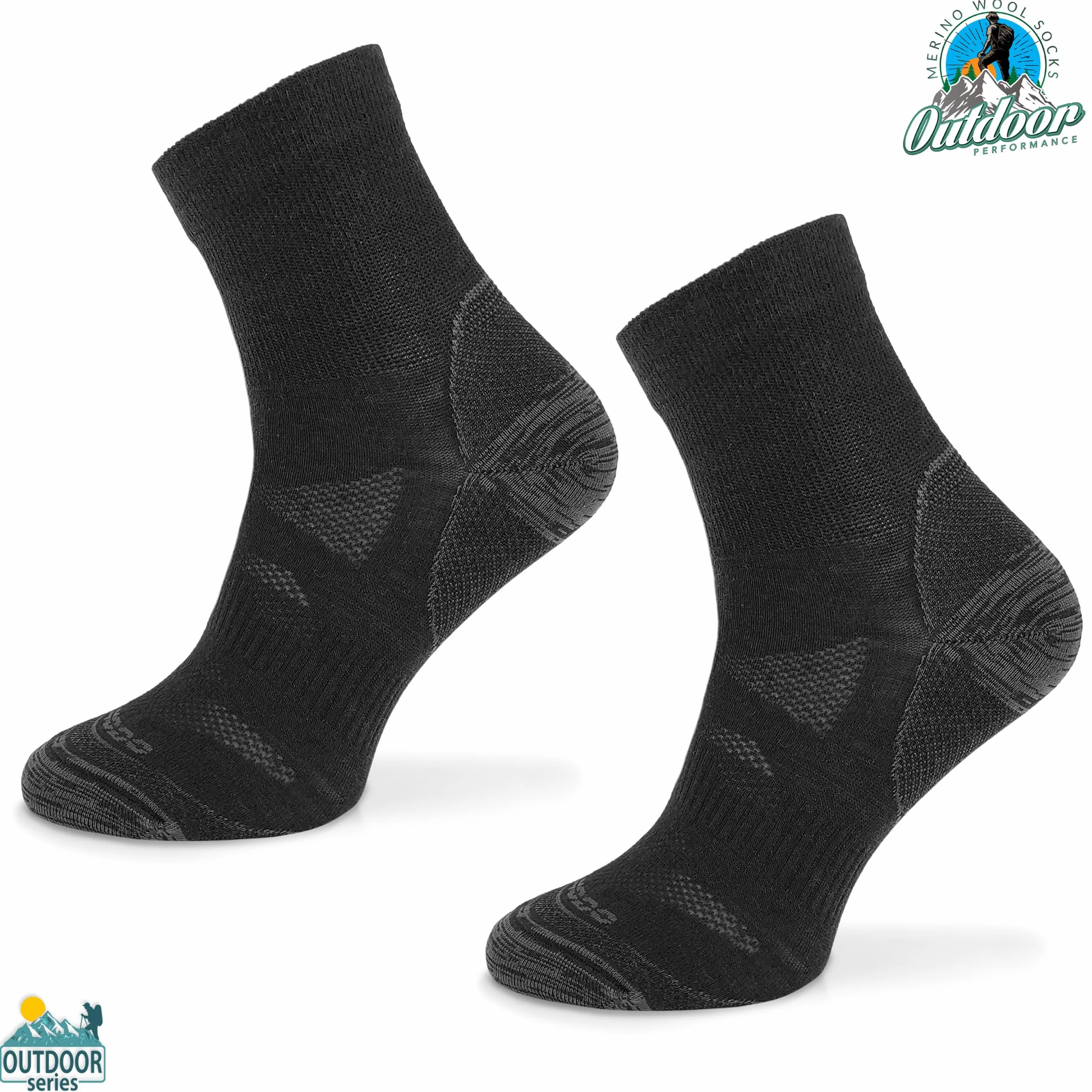 Comodo Technical Socks - Skarpety Termoaktywne - Wełna Merino 65% - Trekkingowe, do Aktywności, Krótkie, Lekkie, Oddychające