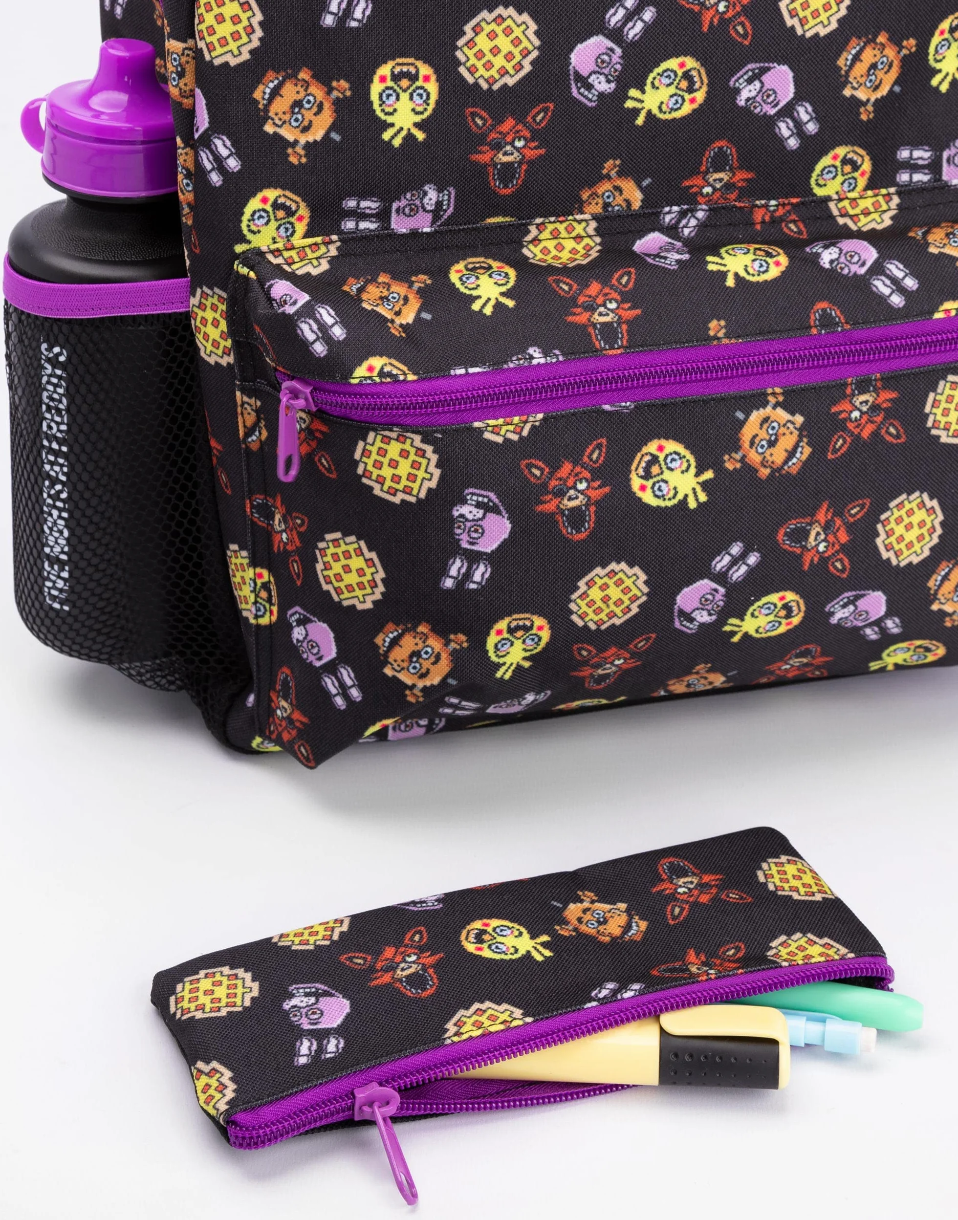 Pięć nocy w Freddys Plecak Ustawia dzieci 4 sztuki Box Lunch Box Butelka Jeden Rozmiar