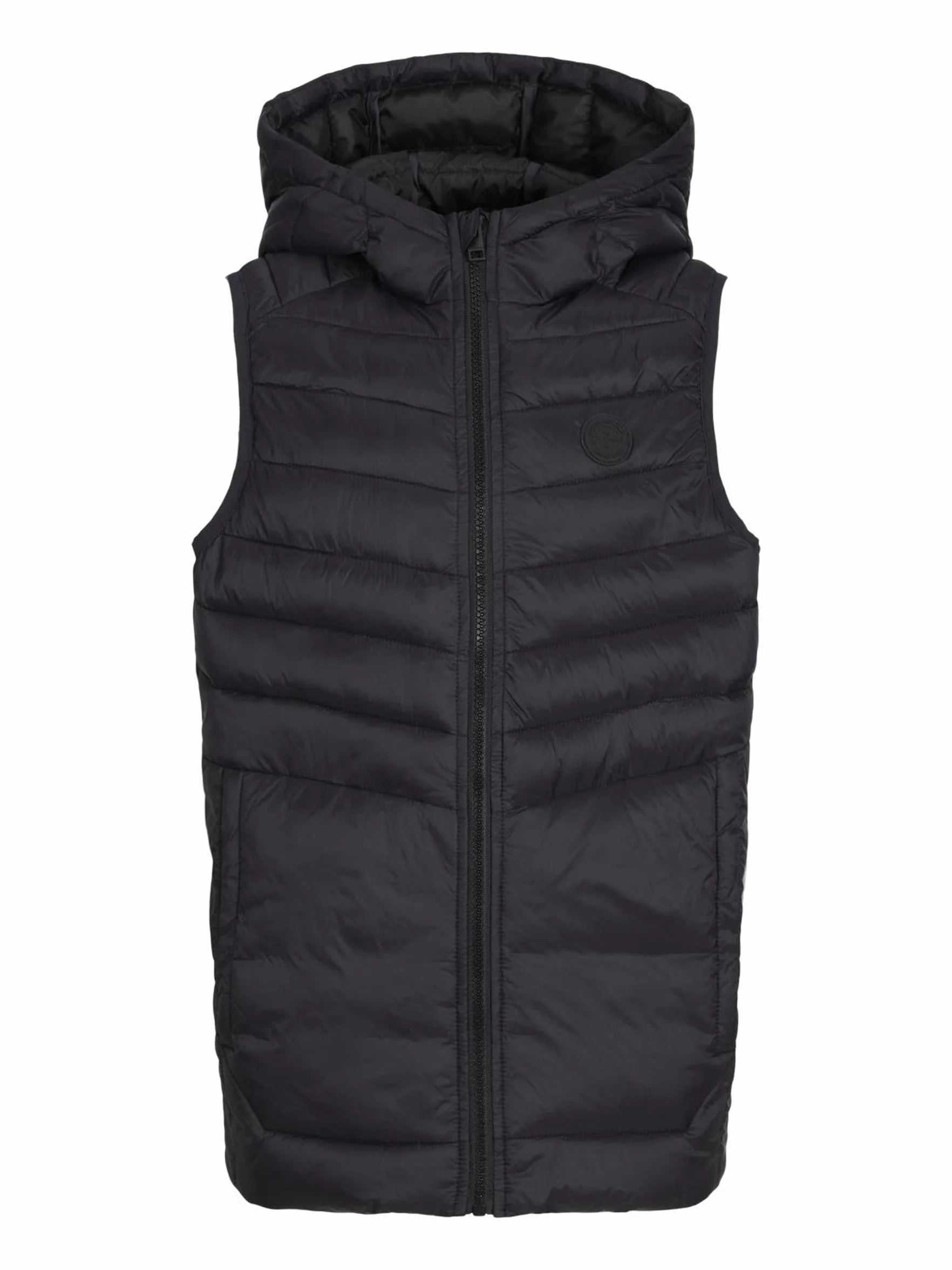 JACK&JONES JUNIOR Chłopięca kamizelka puchowa JJESPRINT Hood NOOSMNI, czarny/szczegóły: SOLID, 116, czarny/szczegół: solidny., 116
