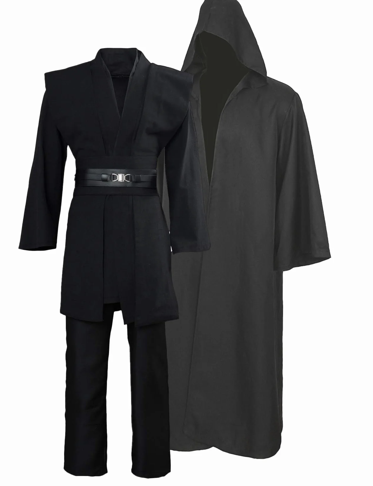 Kostium dla dorosłych tunika kostium rycerz płaszcz brązowy Jedi szlafrok z kapturem kamizelka koszula spodnie garnitur stroje na Halloween
