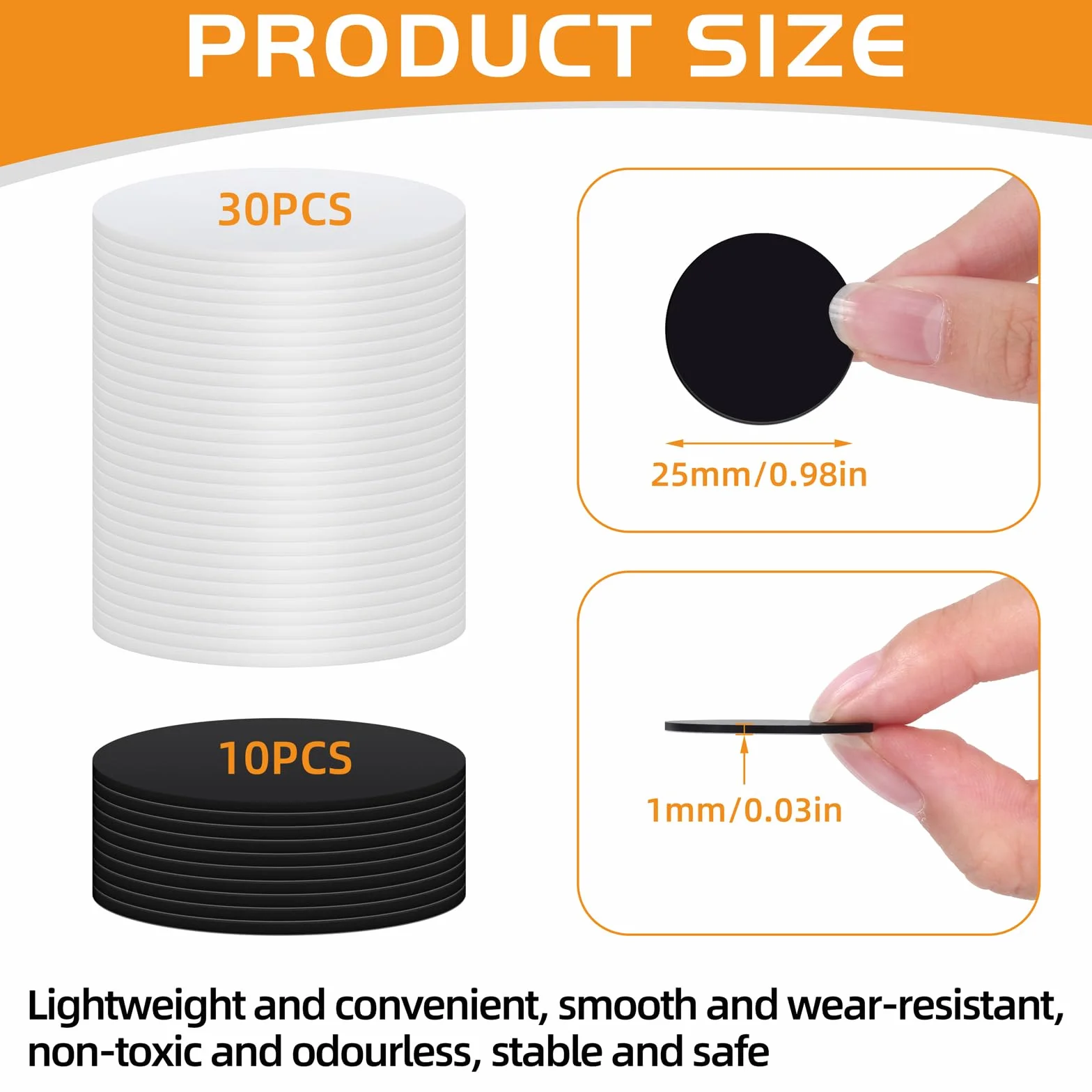 NFC Ntag215 NFC Tag - 40 sztuk (10 czarnych i 30 białych) okrągłe karty NFC 25 mm, znaczniki NFC z miejscem na 504 bajtów, naklejki NFC do inteligentnego domu, na ścianę muzyczną, cyfrowe wizytówki