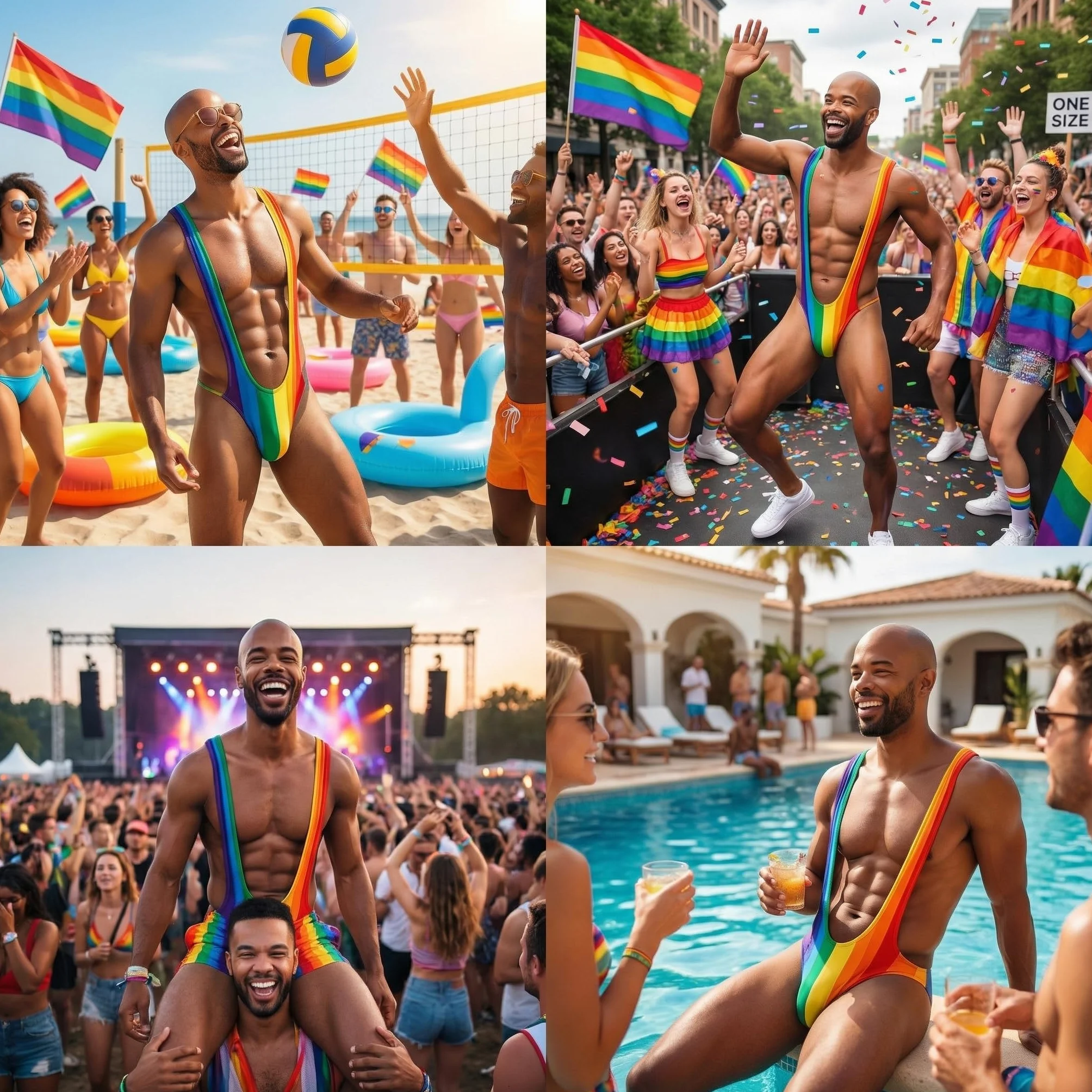 Zabawna impreza męski strój kąpielowy "Mankini" - wysokie majtki męskie dla odważnych - rozmiar uniwersalny