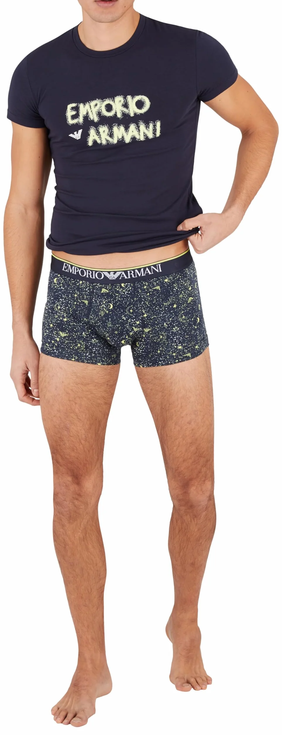 Emporio Armani Trunks Mężczyźni Christmas Stretch Cotton Crew Neck T-shirty + Trunk