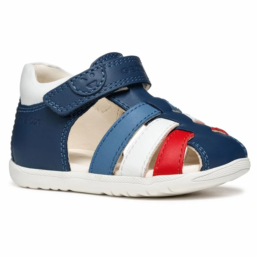 Geox B Sandal MACCHIA Boy, Sandały dziecięce-dziecięce, Avio/White, 23 EU, Kolor biały, 23 EU