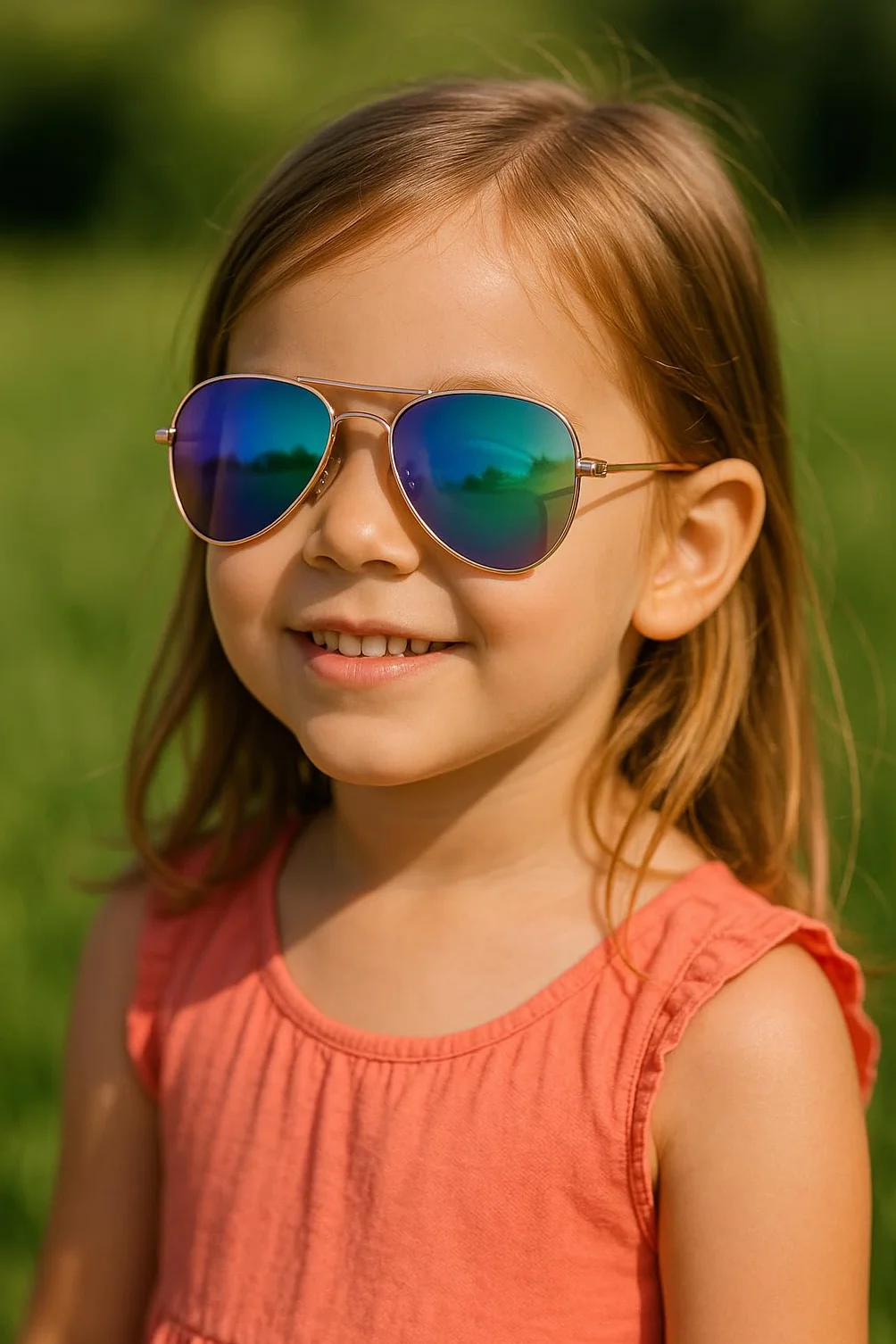 styleBREAKER Dziecięce okulary pilotki z metalową ramą ze stali nierdzewnej, lustrzane lub przyciemniane, okulary lotnicze, okulary przeciwsłoneczne 09020059