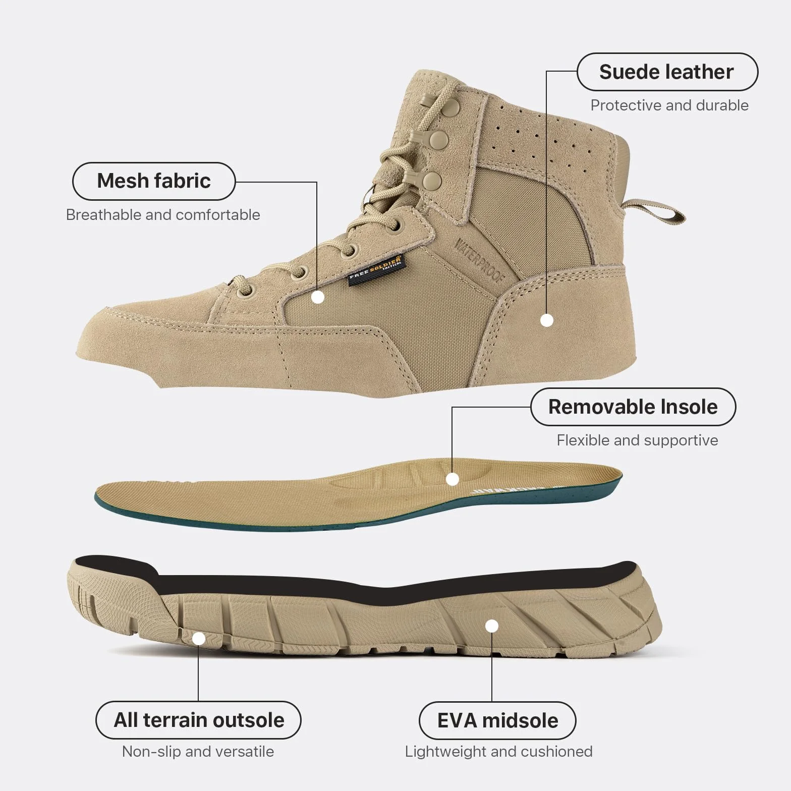 FREE SOLDIER Mężczyźni New Modelmęskie buty myśliwskie