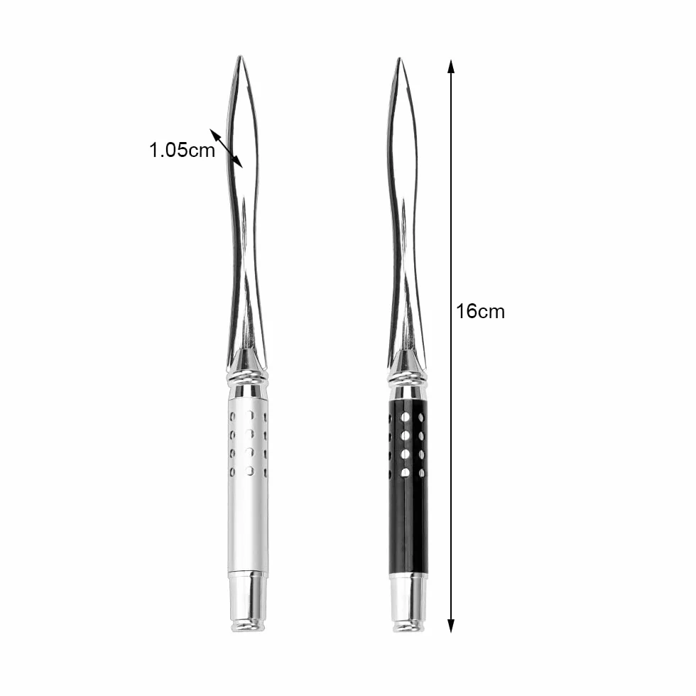 2 otwieracze do listów, szlachetne, 16 cm, z metalu, nóż do otwierania kopert, otwieracz do listów, do biura, szkoły, materiałów biurowych (srebrny, czarny)