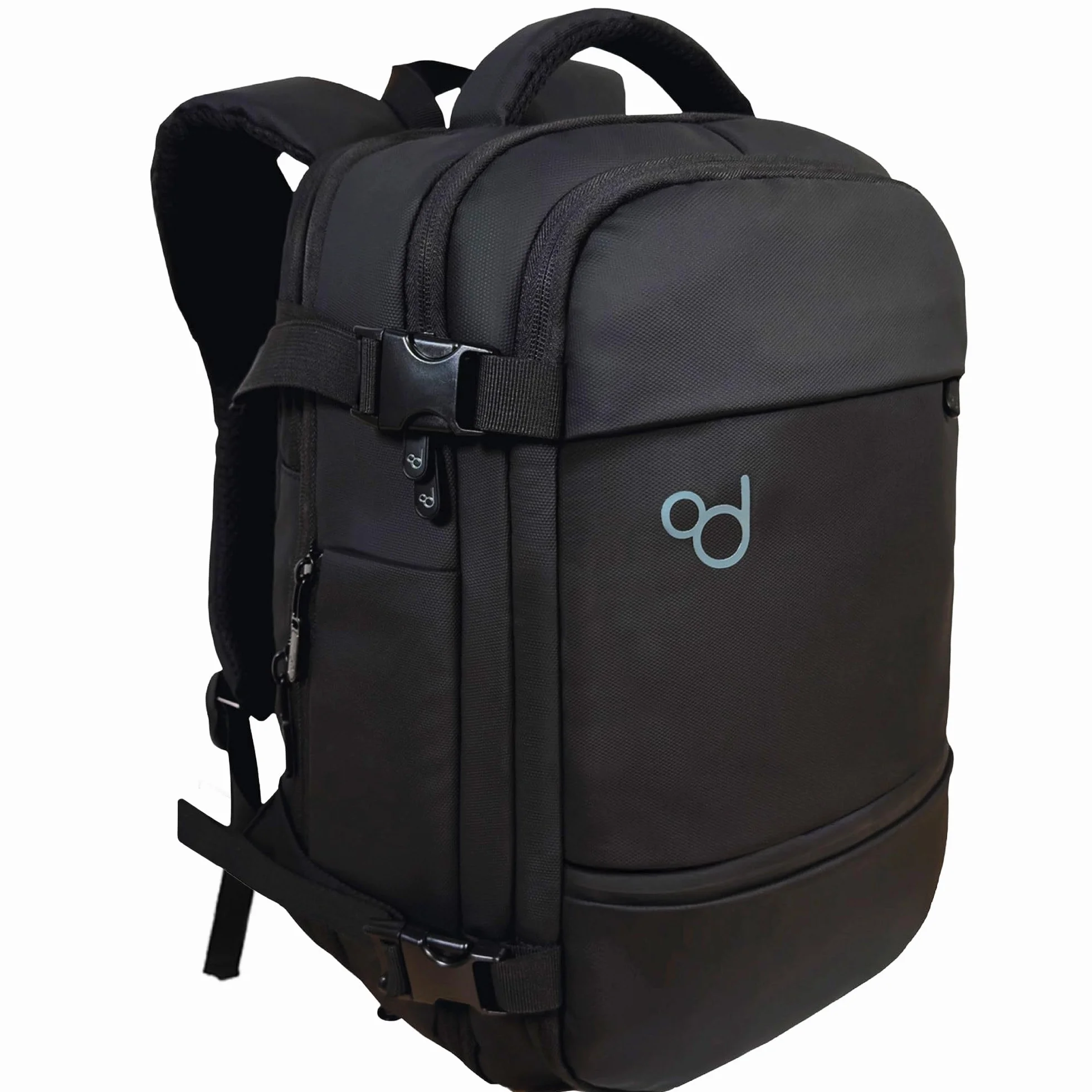 OcioDual Plecak podręczny Ociodual 40 × 30 × 20 cm, rozszerzalny plecak kabinowy, torba kabinowa z przegrodą na laptopa, wieloma kieszeniami i otwarciem 180°, czarny