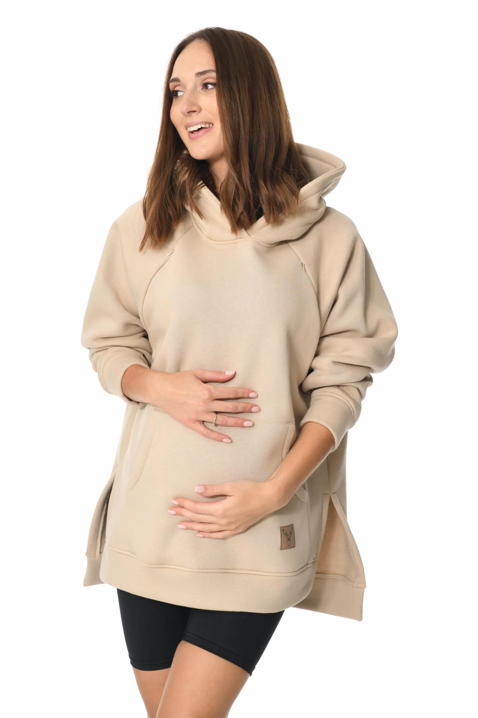 MijaCulture Moda ciążowa 2 w 1 sweter do karmienia i sweter ciążowy top do karmienia Stella M014