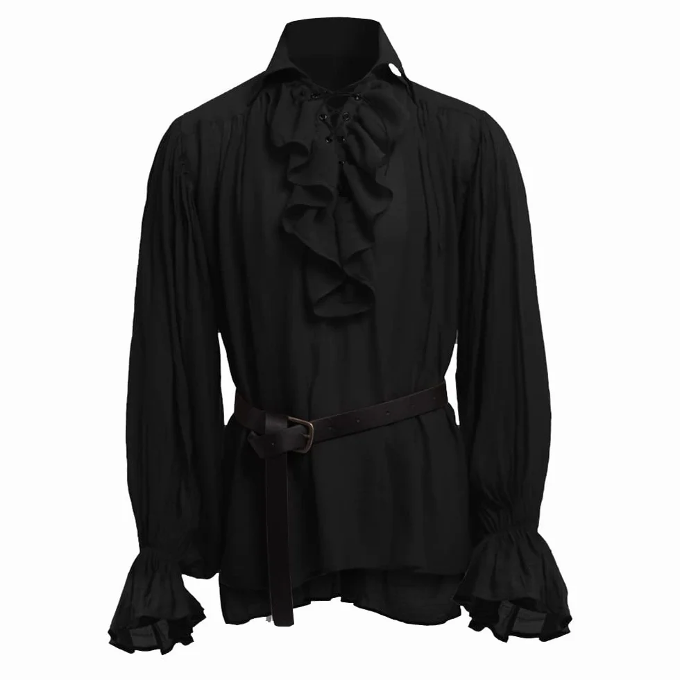 BaronHong męska koszula piracka wampir renesansowy wiktoriański steampunk gotycki potargany średniowieczny kostium na halloween odzież