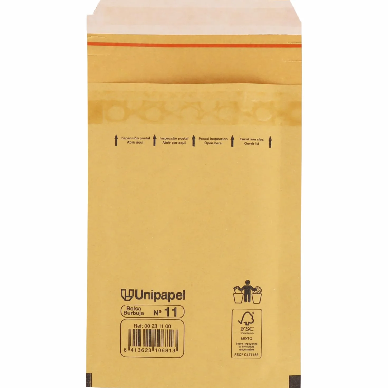 Unipapel | Koperty pikowane Kraft z wewnętrznym papierem bąbelkowym | Nr 11 Wymiary 100 x 165 mm | Zamknięcie samoprzylepne | Opakowanie 10 sztuk | Idealne do bezpiecznej i chronionej wysyłki |