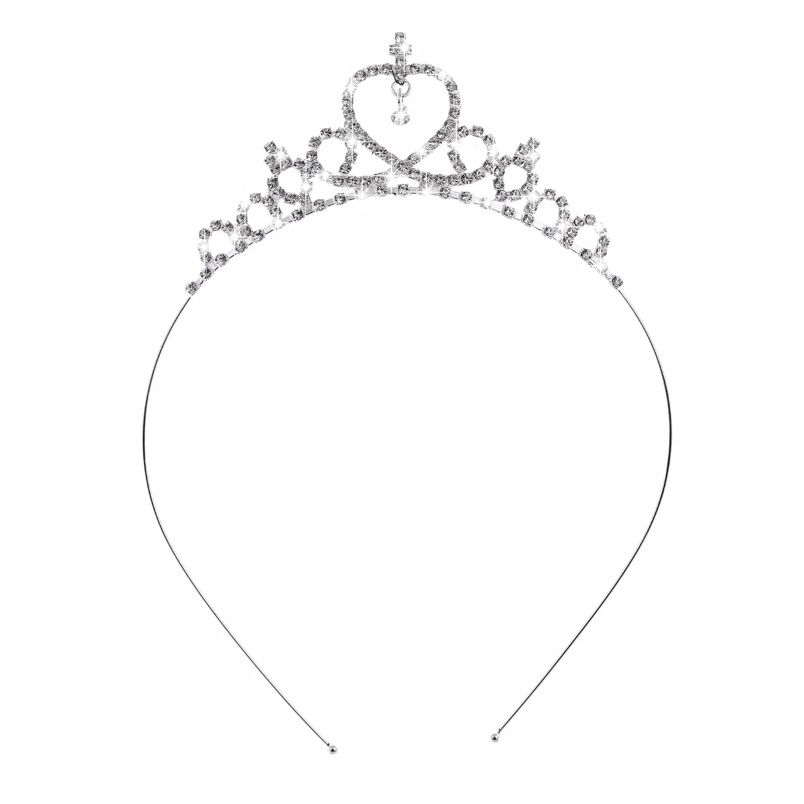 WLLHYF Srebrna księżniczka korona kryształowa szarfa tiara stras opaska na głowę akcesoria do włosów na urodziny Boże Narodzenie dekoracja kobiety dziewczyny ślubne opaski do włosów biżuteria