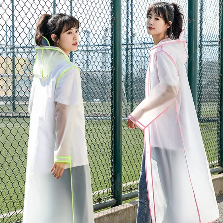 Męski płaszcz przeciwdeszczowy Przezroczysty damski płaszcz przeciwdeszczowy Kobiety Jednoosobowa odzież przeciwdeszczowa do podróży (Color : Green, Size : XXL)