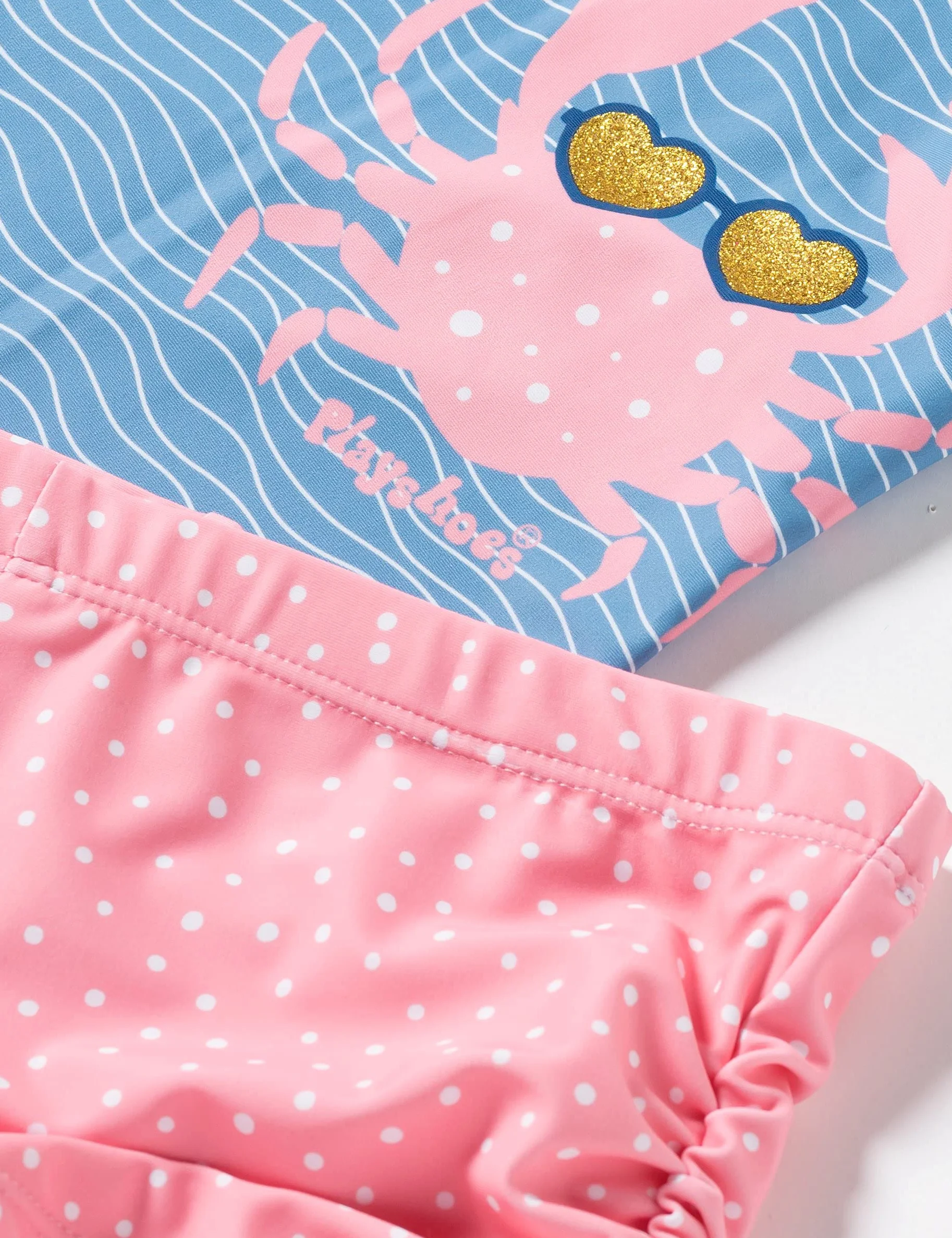 Playshoes Podstawowy zestaw Krebsa Zestaw koszul Schwimm dziewczyny, niebieski/różowy, 86-92