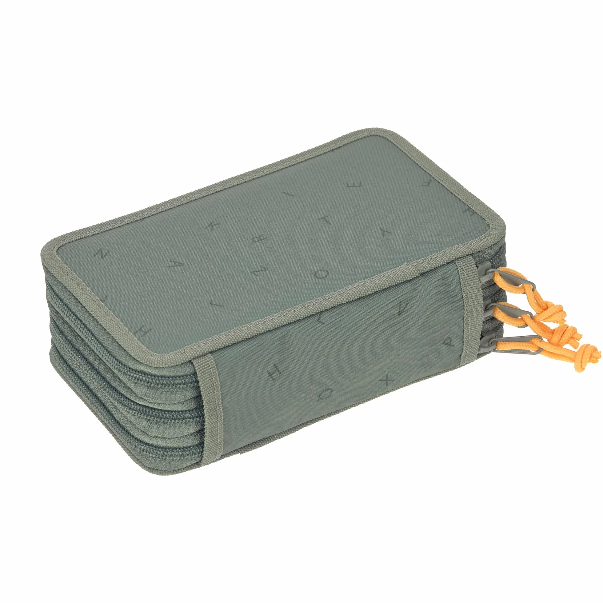 LÄSSIG Piórnik wypełniony 20-częściowy School Triple Pencil Case Unique, zielony, TU EU, Piórnik