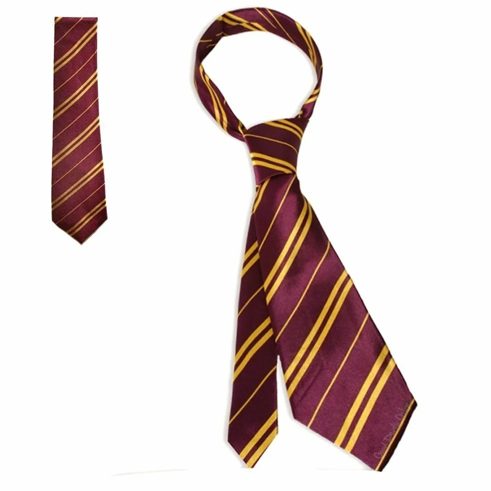 Krawaty do mundurka szkolnego - krawat do kostiumu czarodzieja szkoła w paski - nowość (Gryffindor bordowy L)