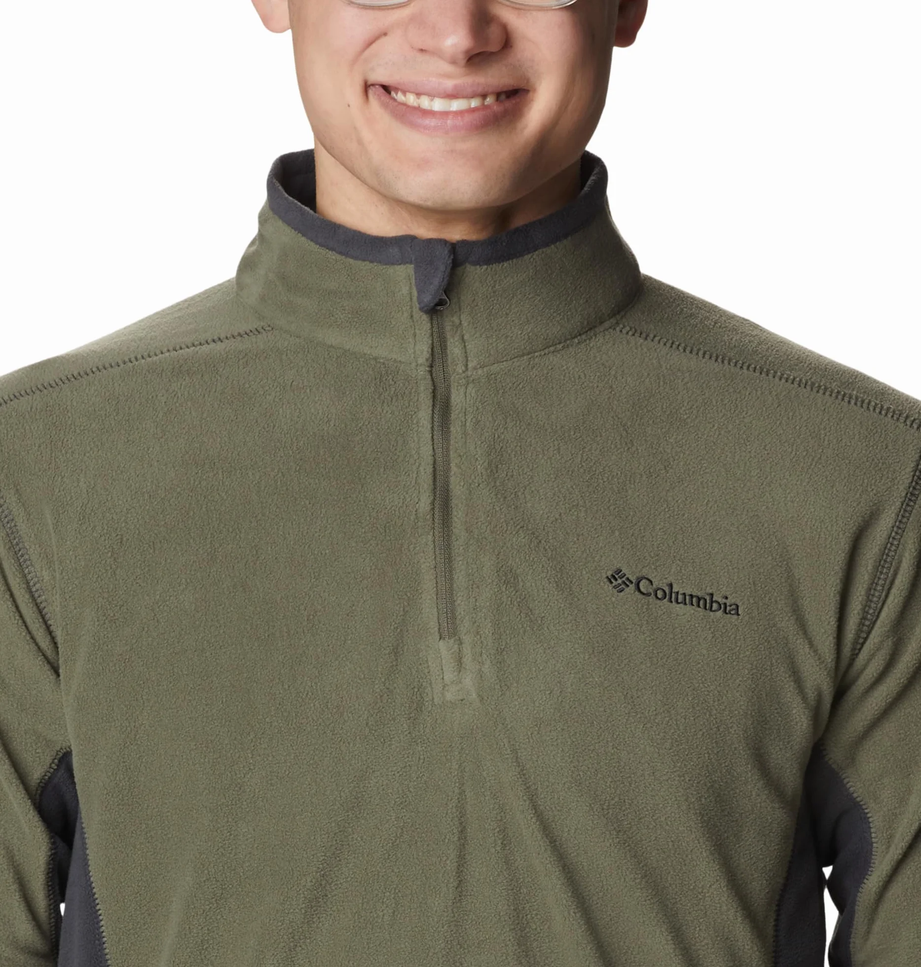 Columbia Klamath Range 2 Half Zip, Bluza Polarowa Mężczyźni, Stone Green/Shark, M