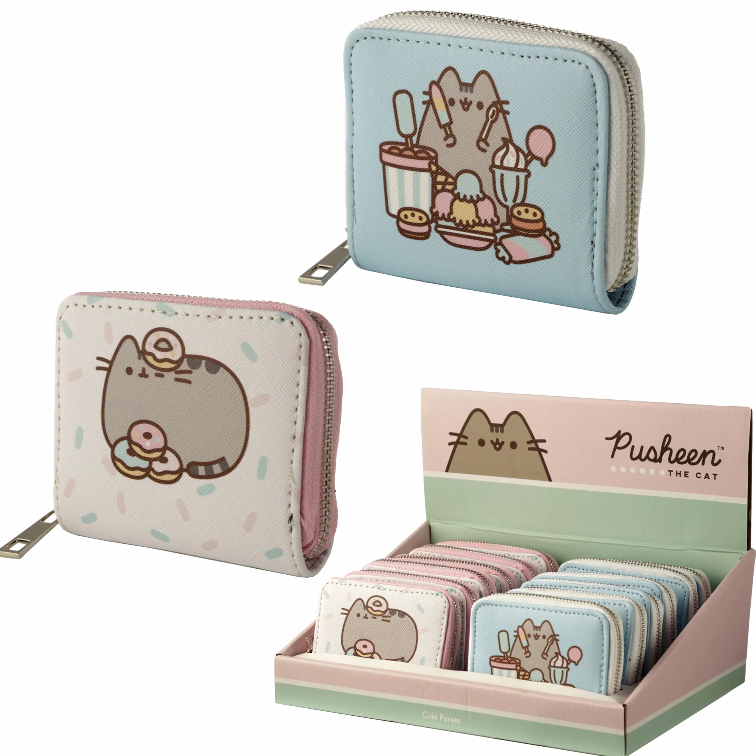 Pusheen Foodie Cat Zip Around Small Wallet Purse