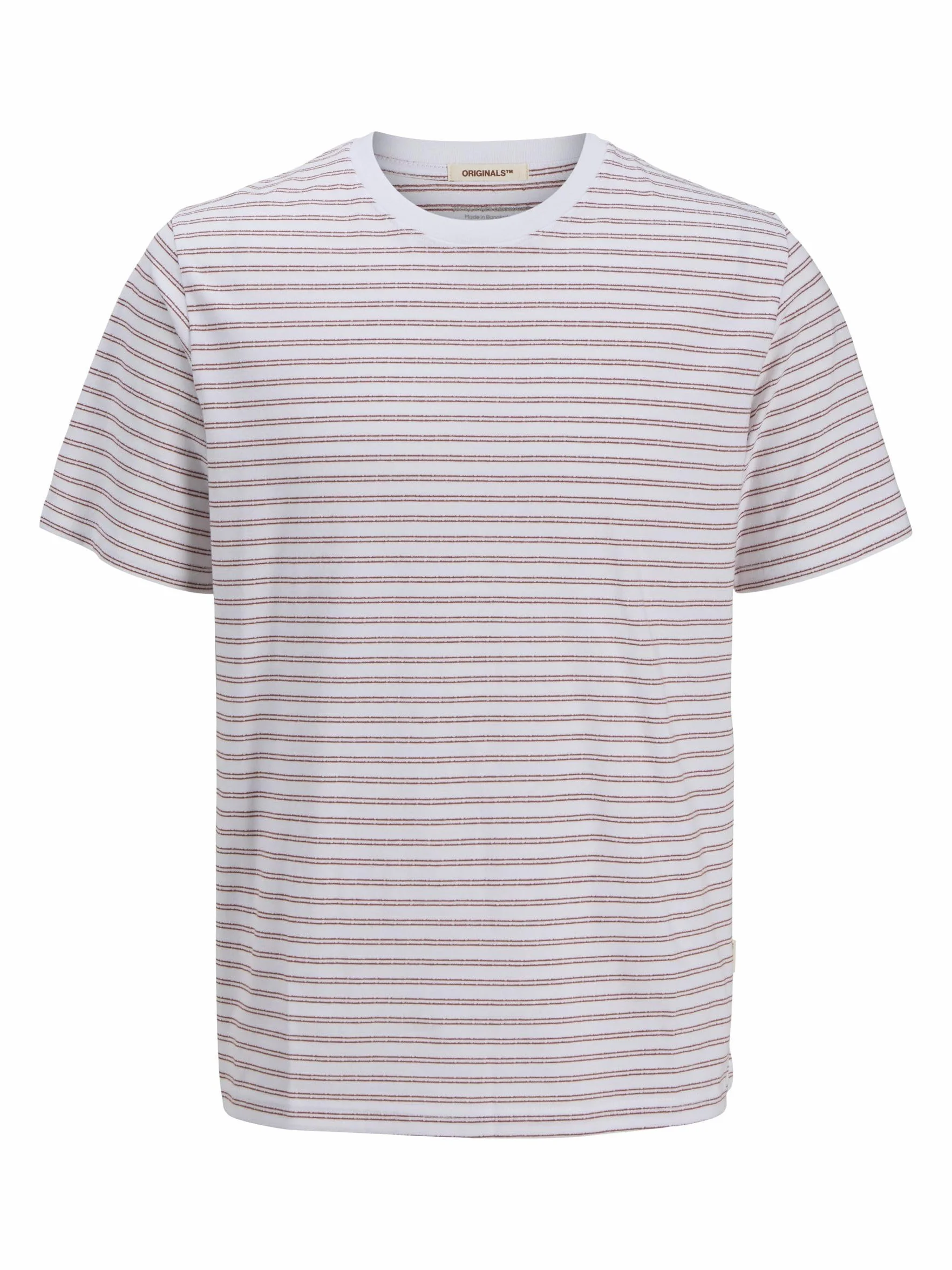JACK & JONES Koszulka męska Jorcanggu Stripe Tee SS Crew Neck, Bright White, M