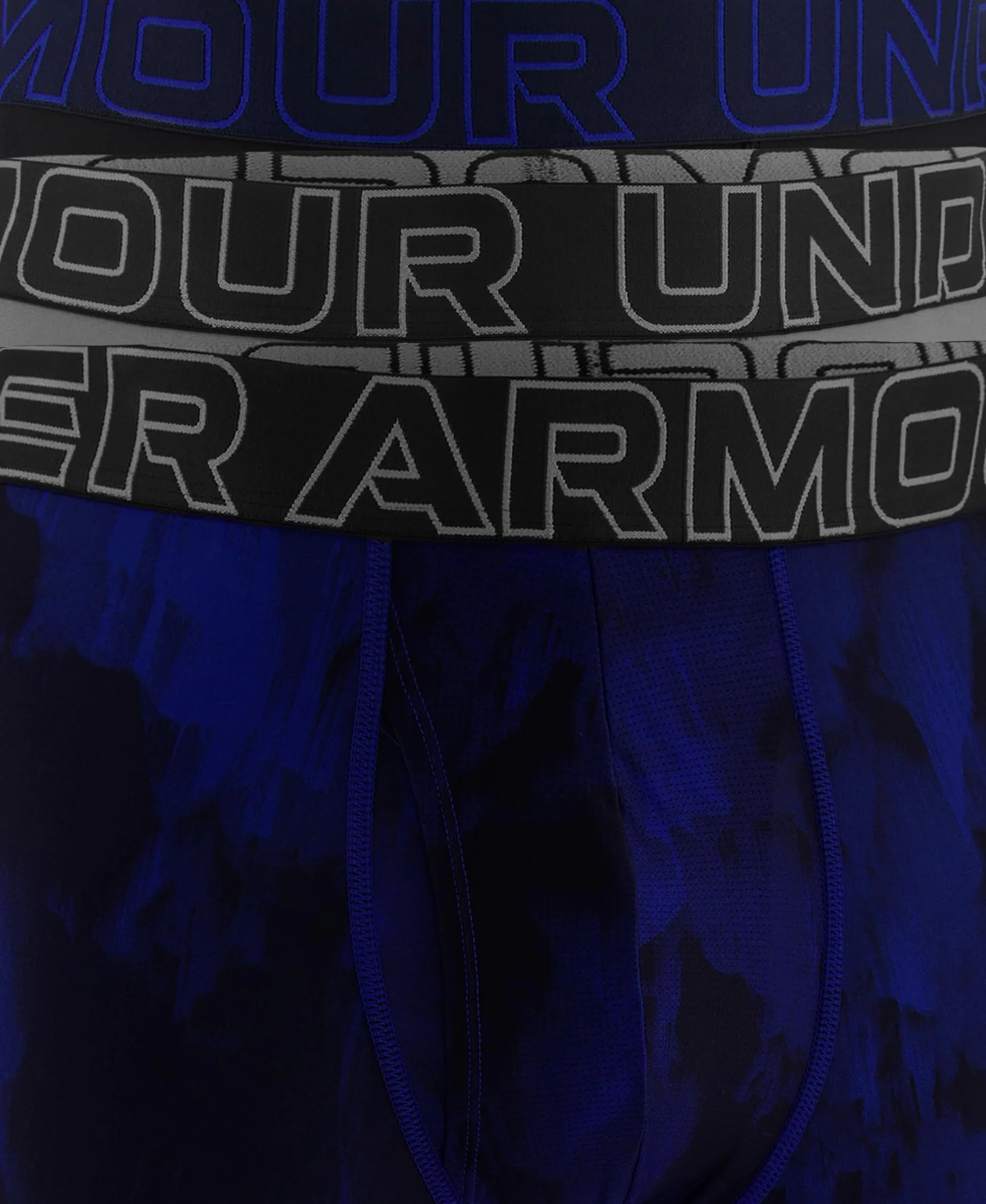 Under Armour Męskie Tech Mesh 15 cm Boxerjock 2-pak, Royal Windstream Print 3-pak, L