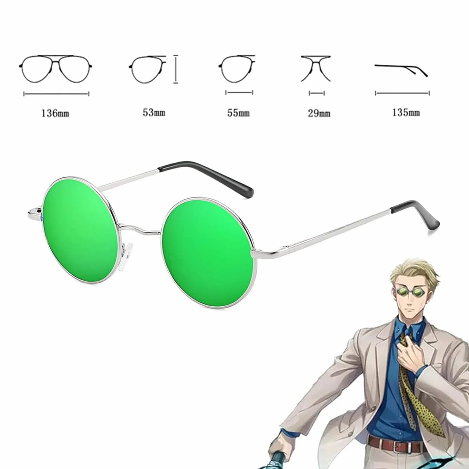 JinYu Kento Nanami Cosplay krawat okulary szpilki i naklejki anime cosplay rekwizyt dla fanów
