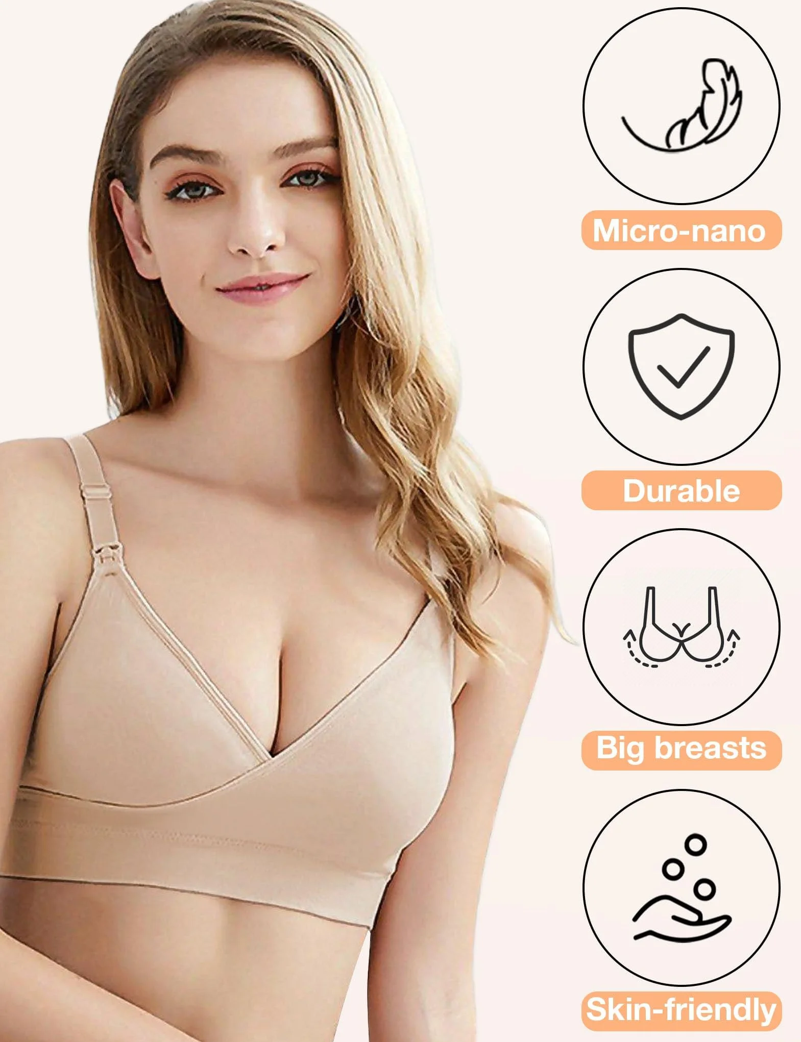 MELLIEX wypełniacz do biustonosza, 2 pary wypełnione biustonosz klocki biustonosz samoprzylepne wkładki do bikini sportowe kobiety, Nagi, S