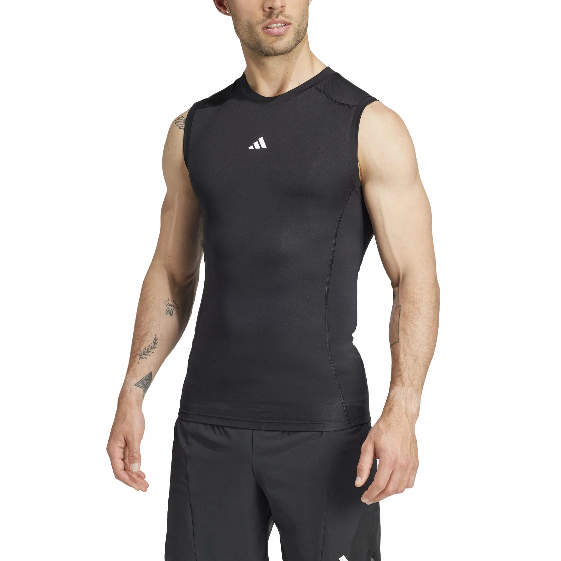 adidas Mężczyźni TECHFIT COMPRESSION TRAINING SLEEVELESS T-SHIRT, Black, M
